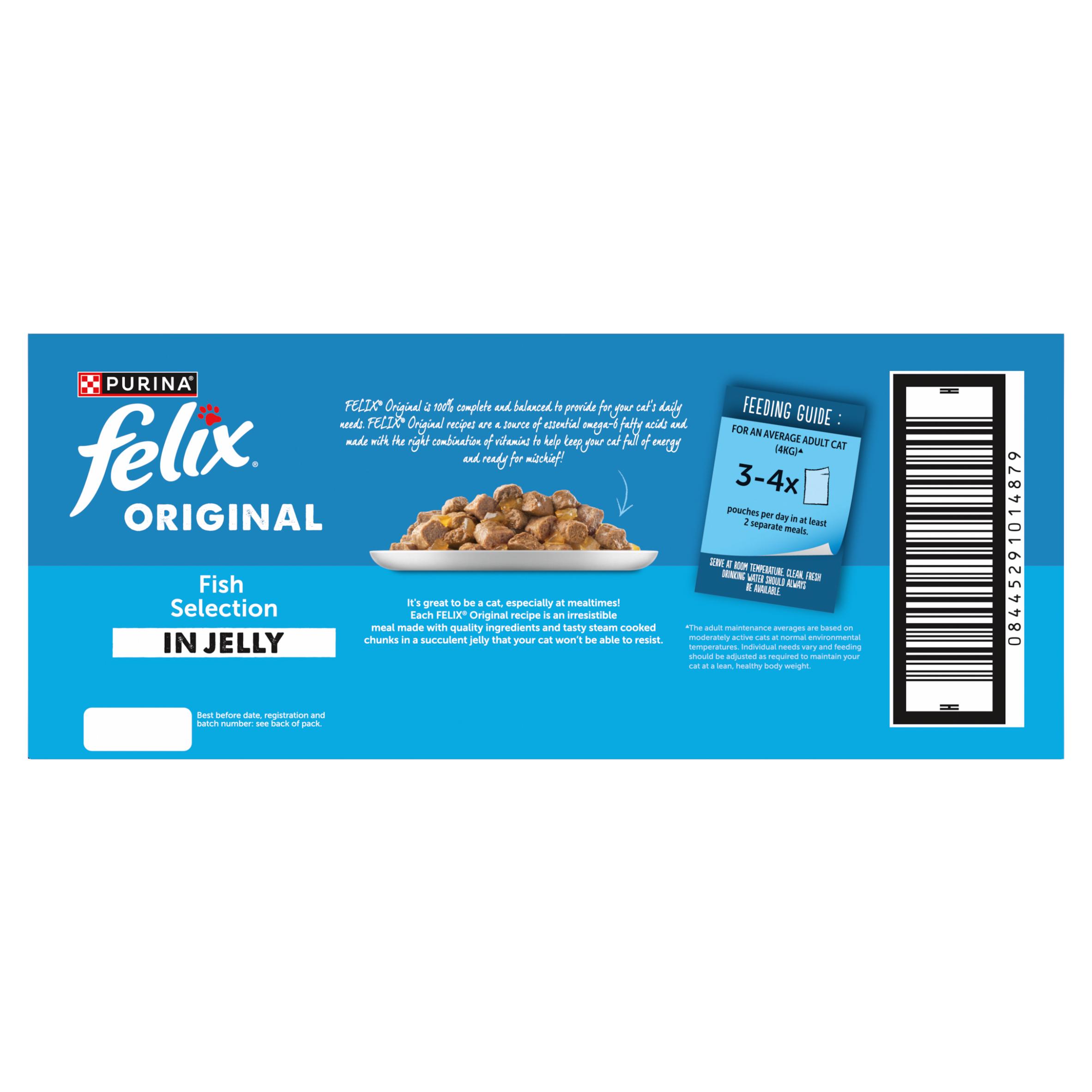 Felix Original Fish Selection in Jelly Wet Cat Food 40 x 85g thumbnail 5