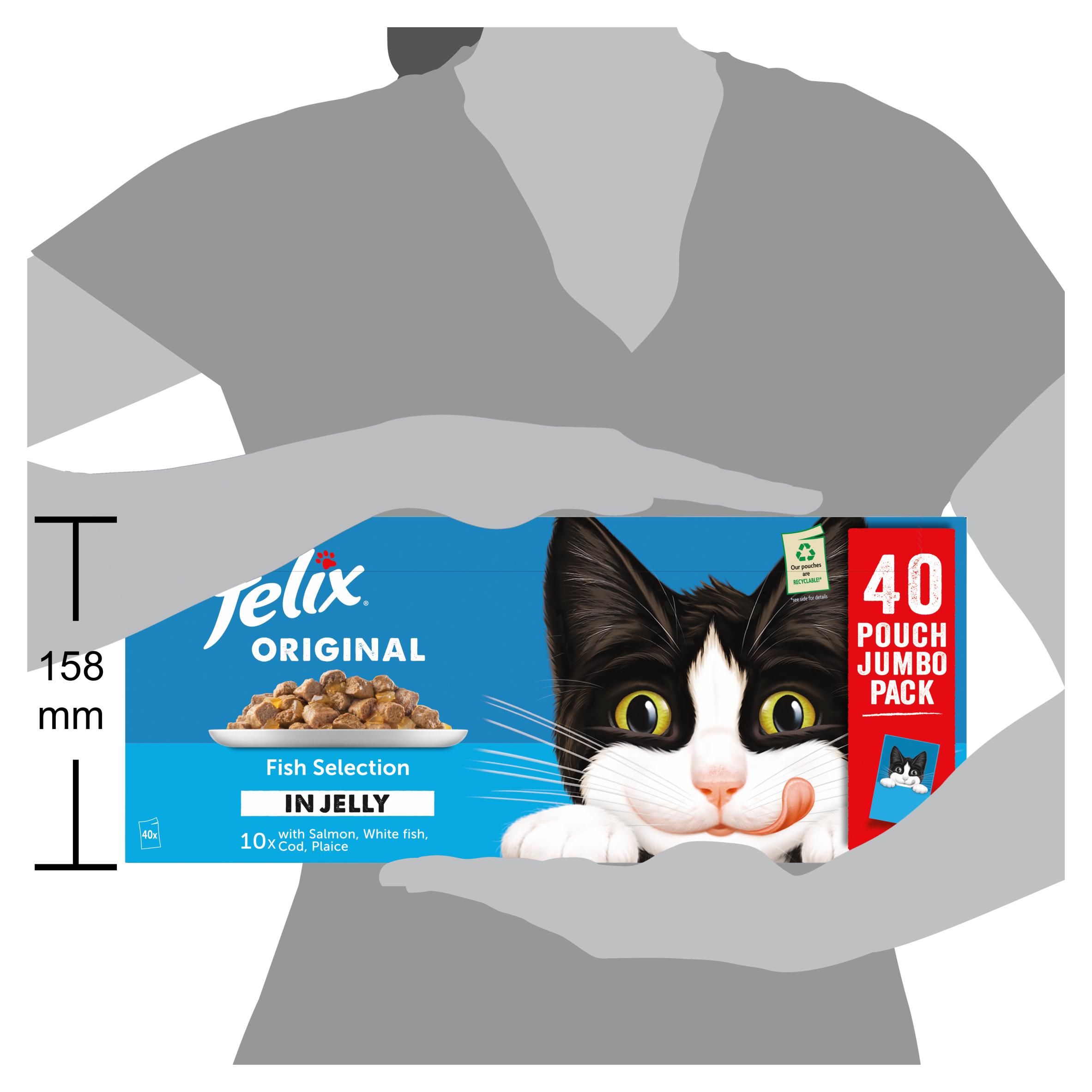 Felix Original Fish Selection in Jelly Wet Cat Food 40 x 85g thumbnail 6