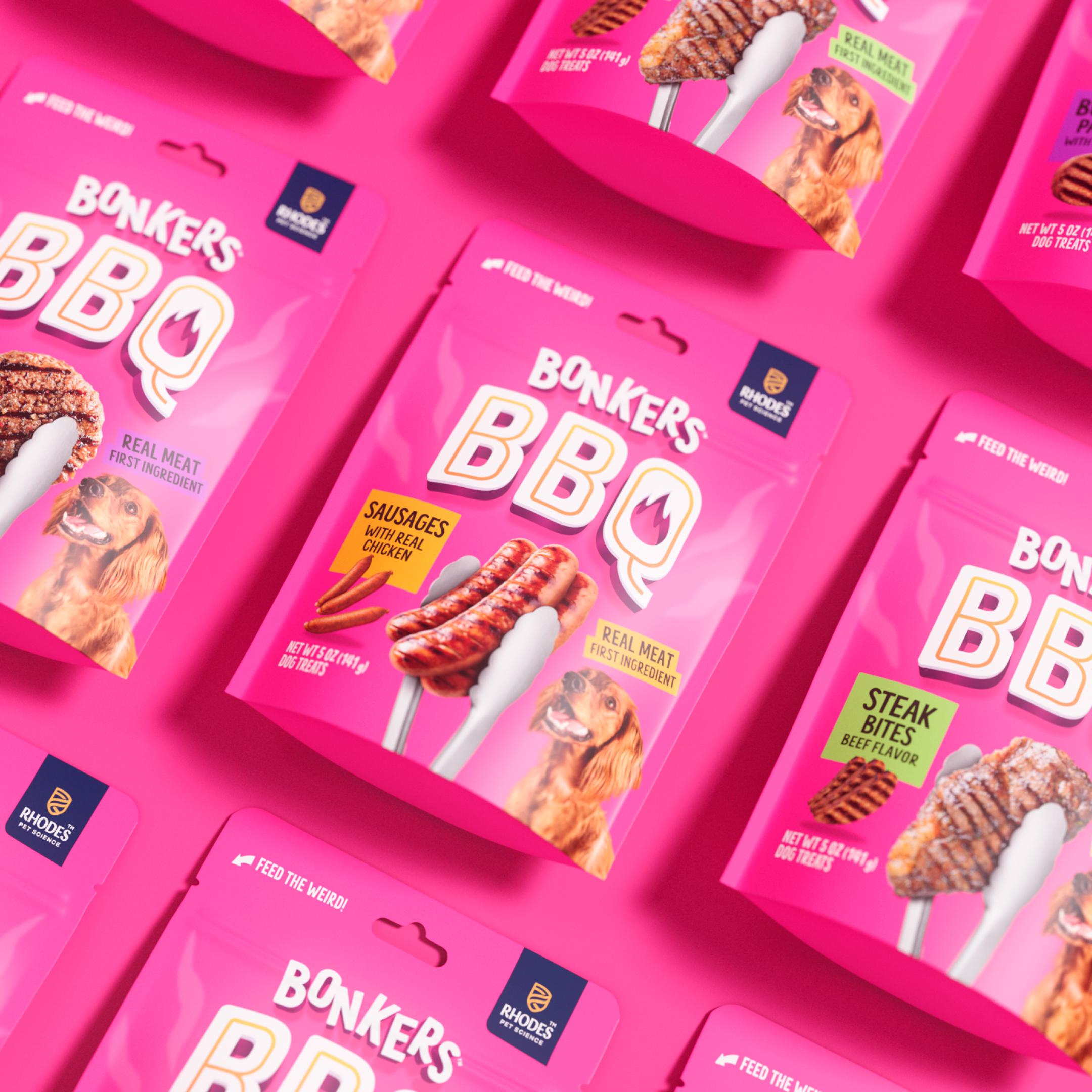 Bonkers BBQ Soft & Chewy Chicken Sausage Flavored Dog Treats Bag 85g thumbnail 3