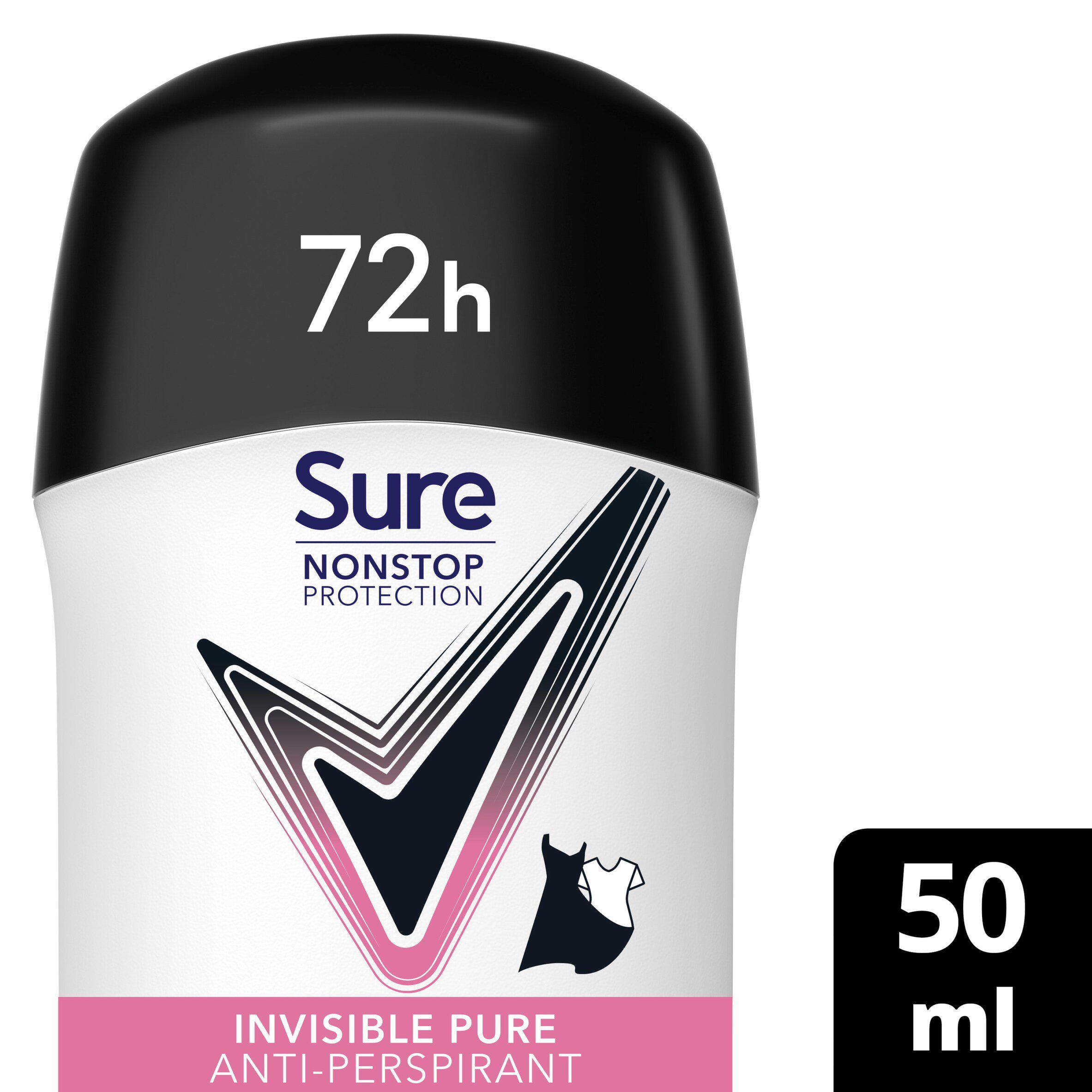 Sure Women Antiperspirant Deodorant Stick Nonstop Invisible Pure