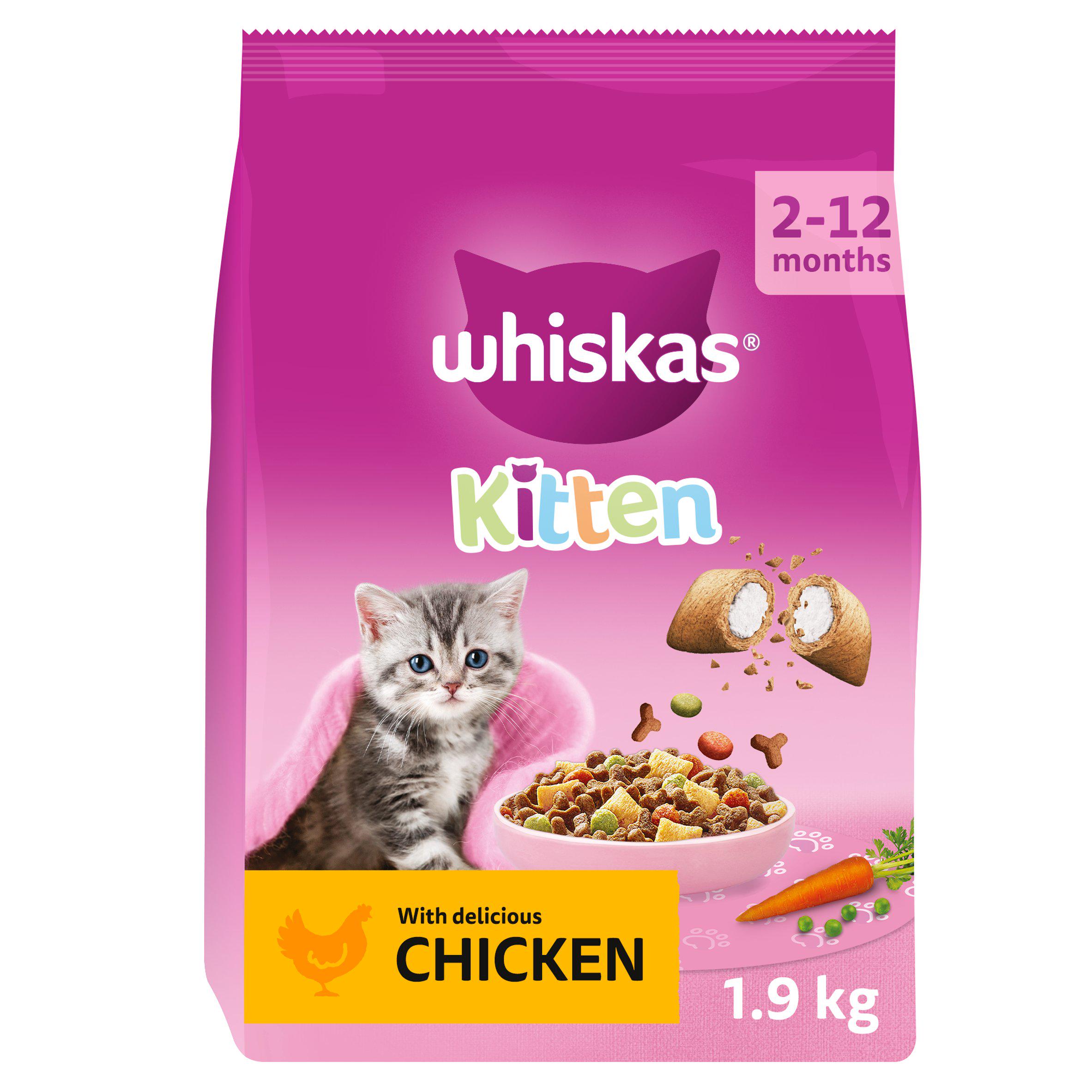 Whiskas 2-12mnths Kitten Dry Cat Food with Chicken