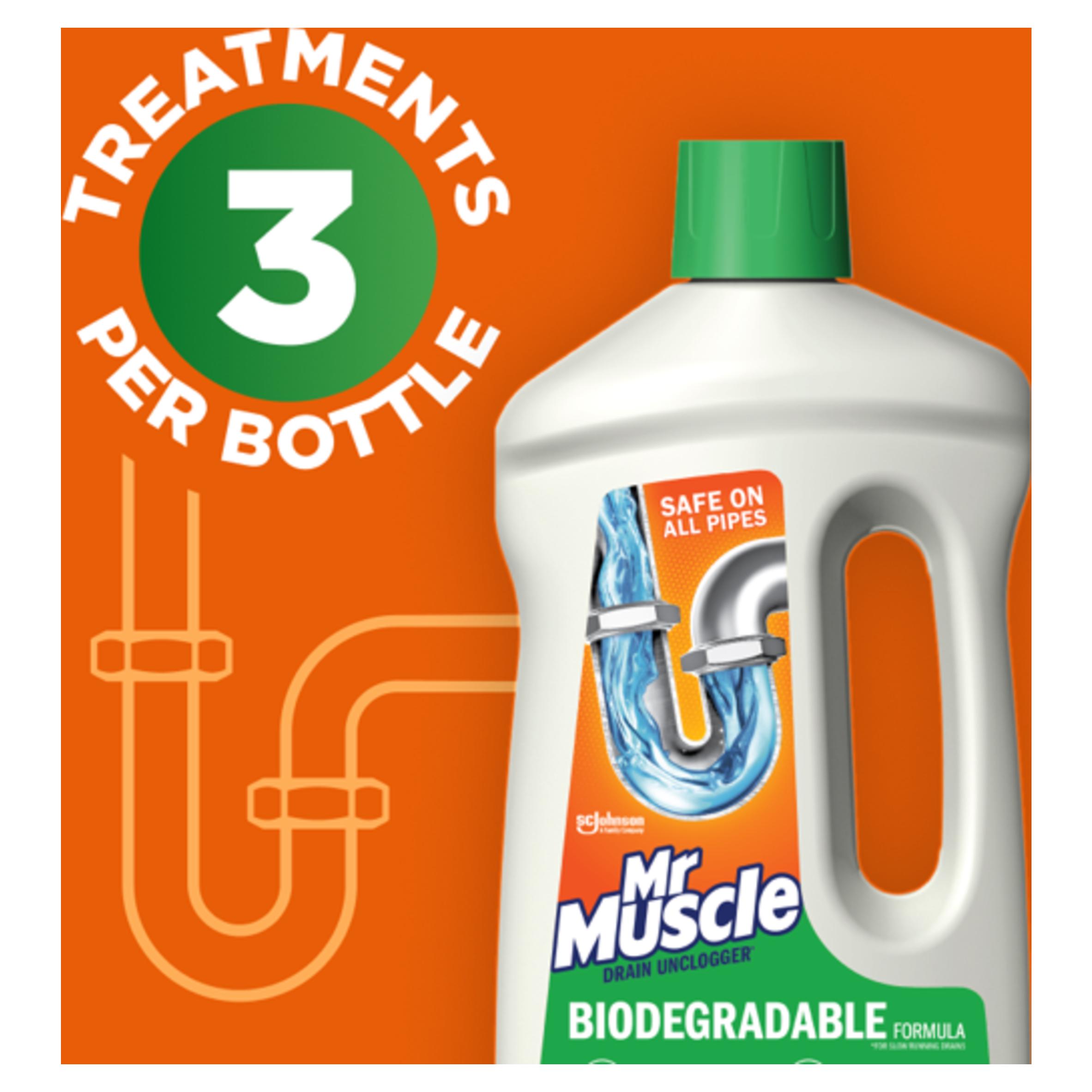 Mr Muscle Biodegradable Drain Unclogger Cleaner Bottle 750ml thumbnail 3