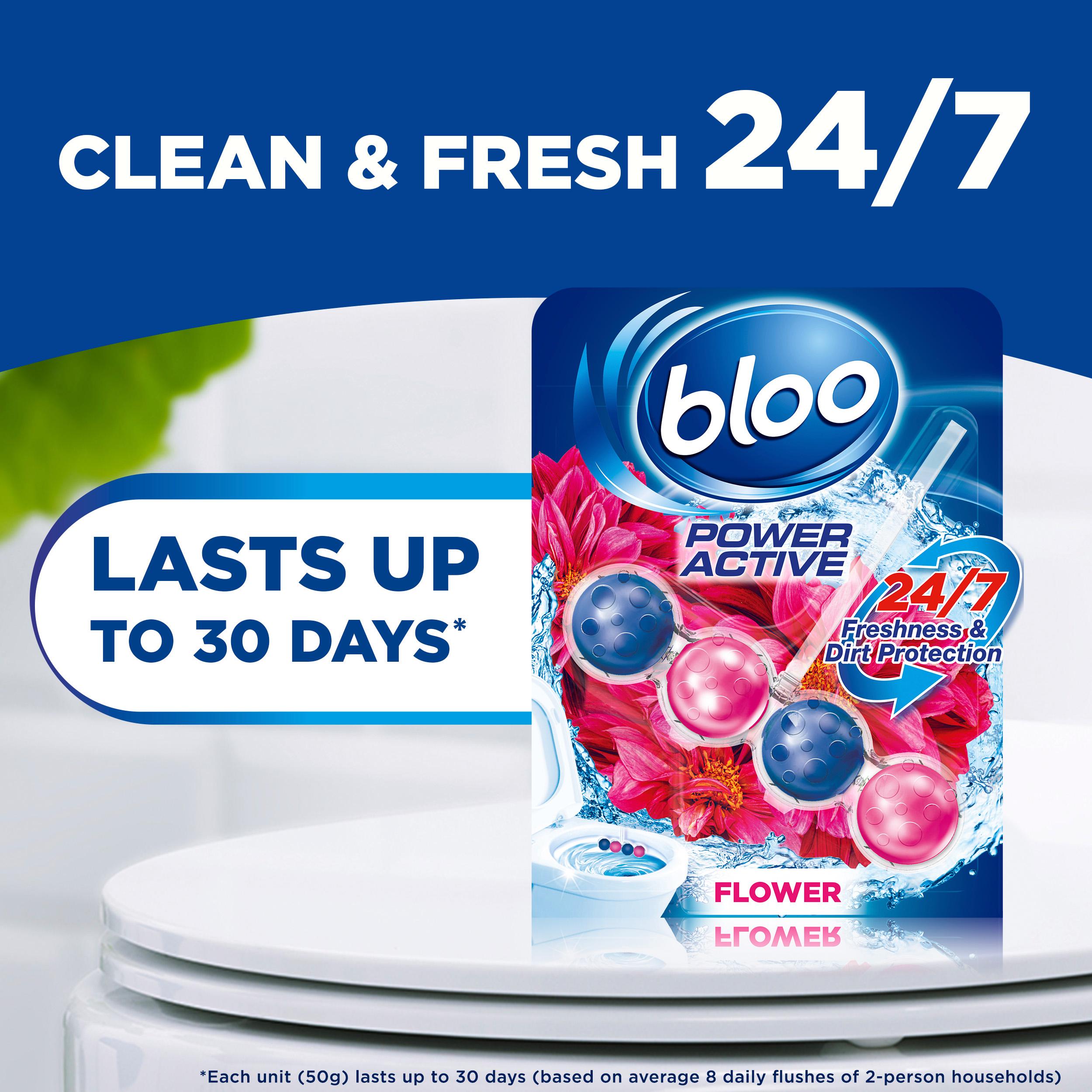 Bloo Power Active Flowers Toilet Rim Block 50g thumbnail 5
