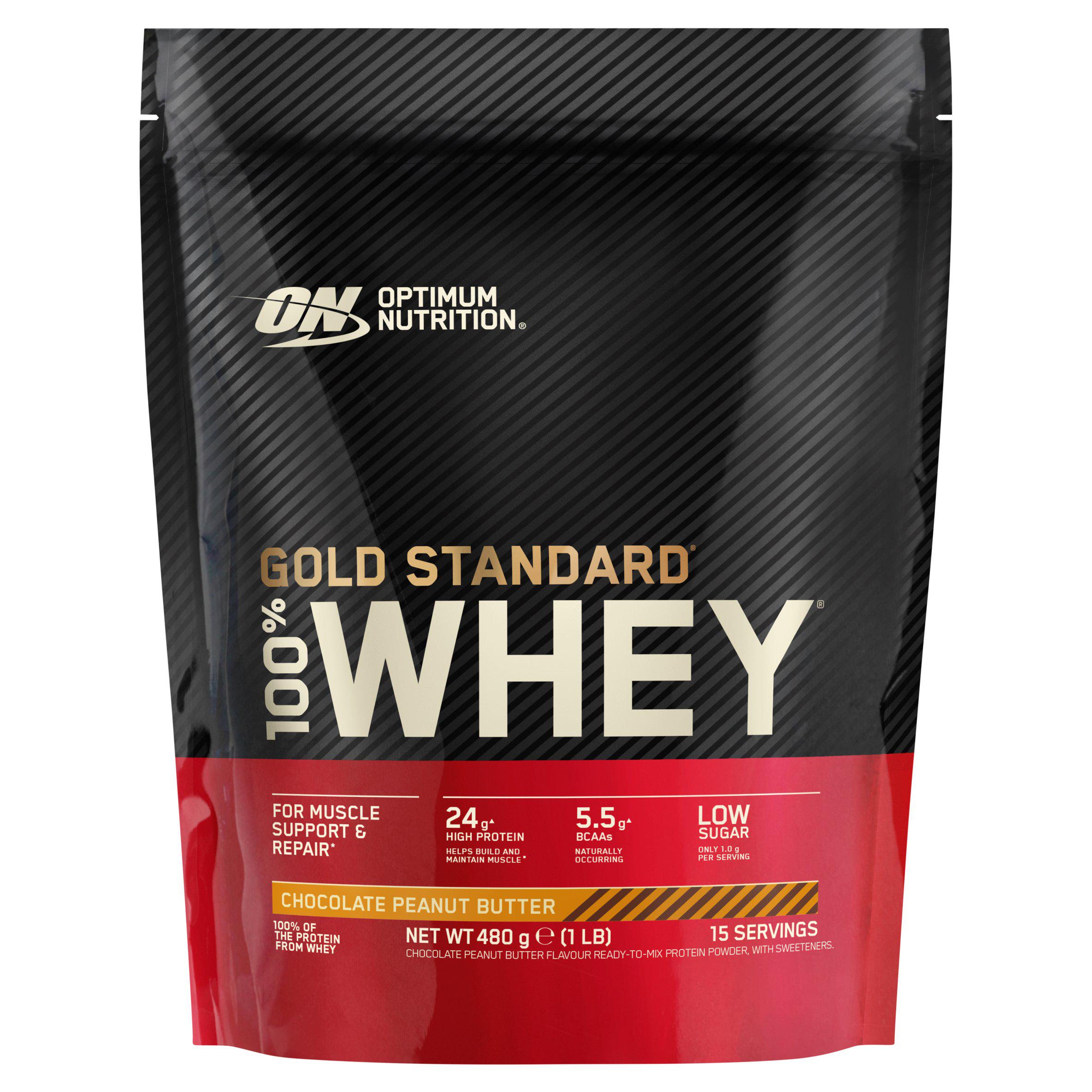 100% Gold Standard Whey Protein Powder Chocolate Peanut Butter 15 servings 480g