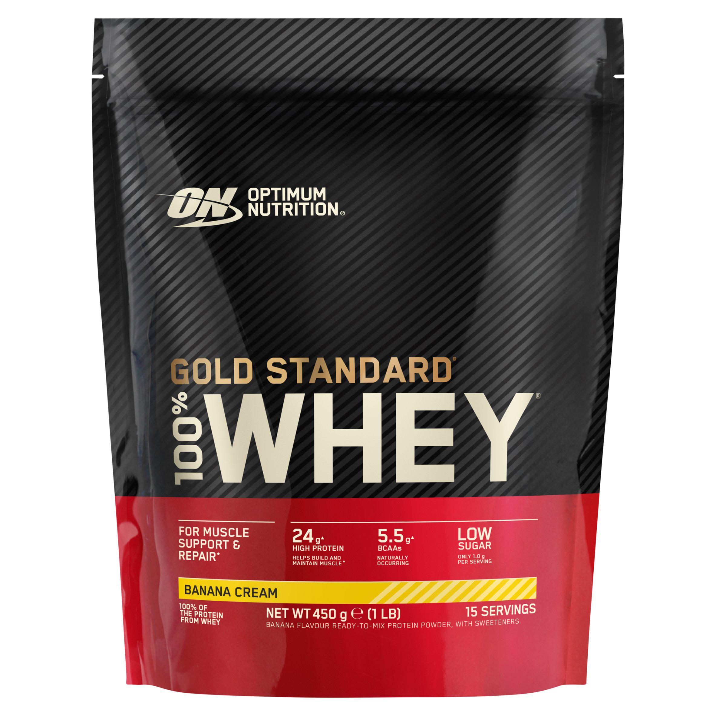 100% Gold Standard Whey Protein Powder Banana Cream 15 servings 450g