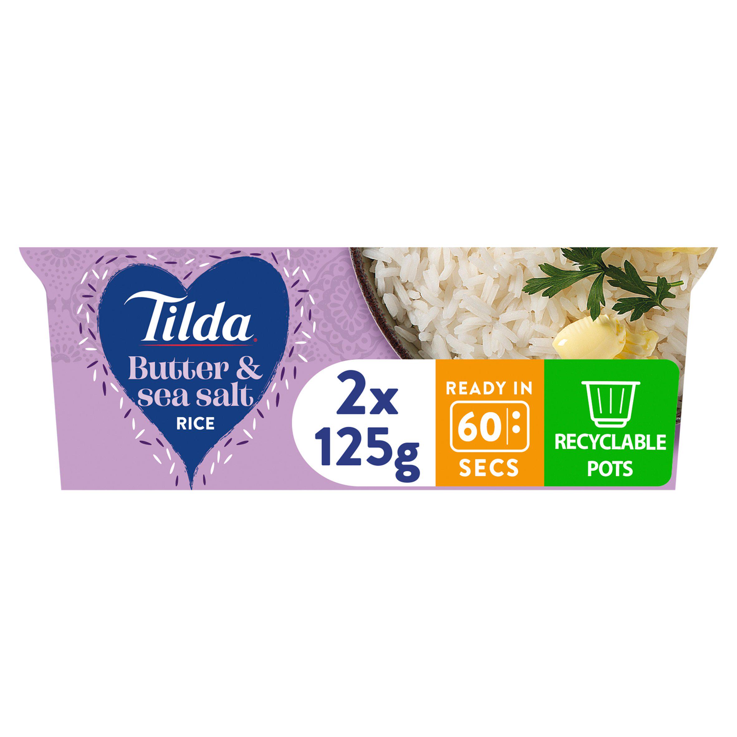 Tilda Pots Butter and Sea Salt Jasmine Rice 125g x 2