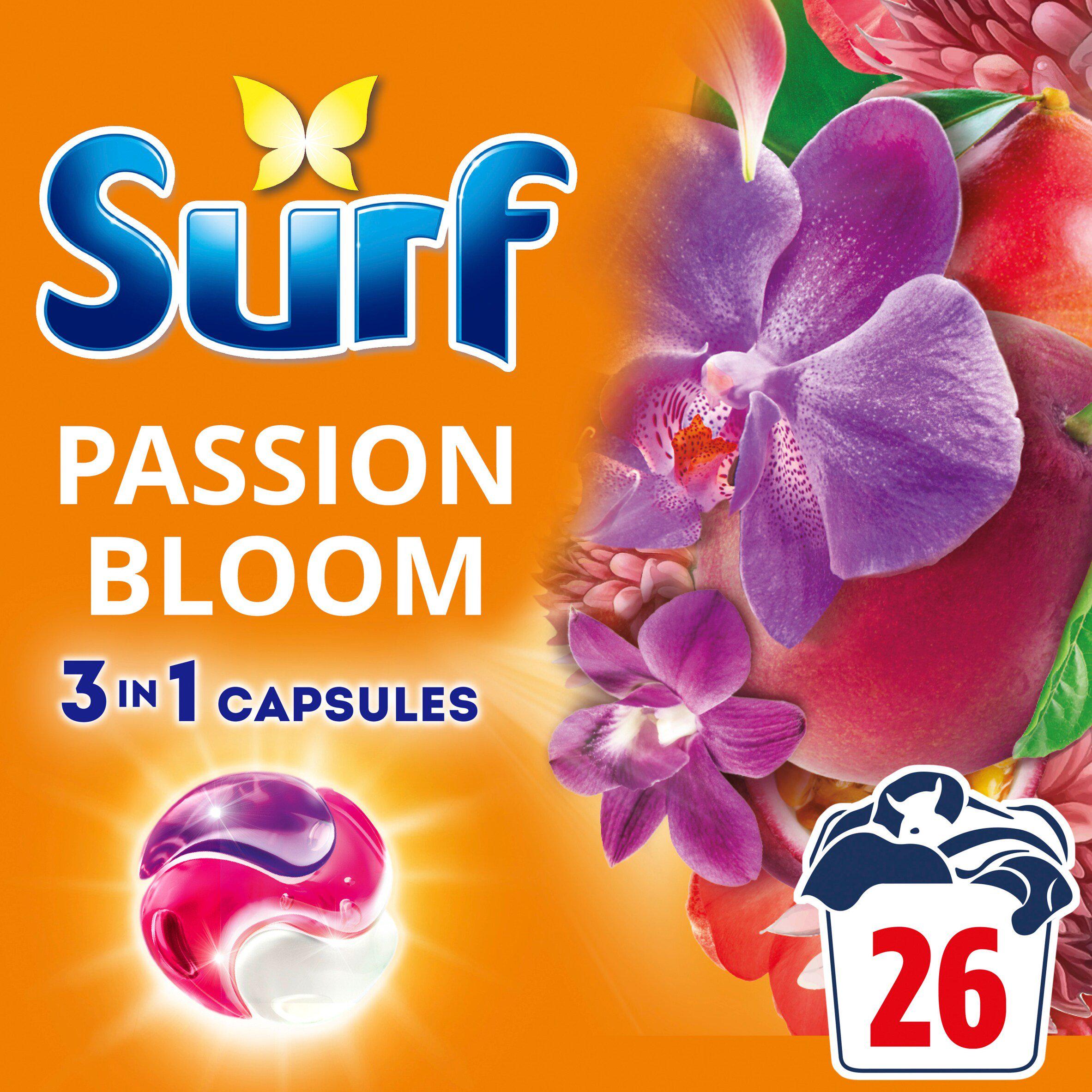 Surf Passion Bloom 3 in 1 Laundry Washing Detergent Capsules 26 Washes