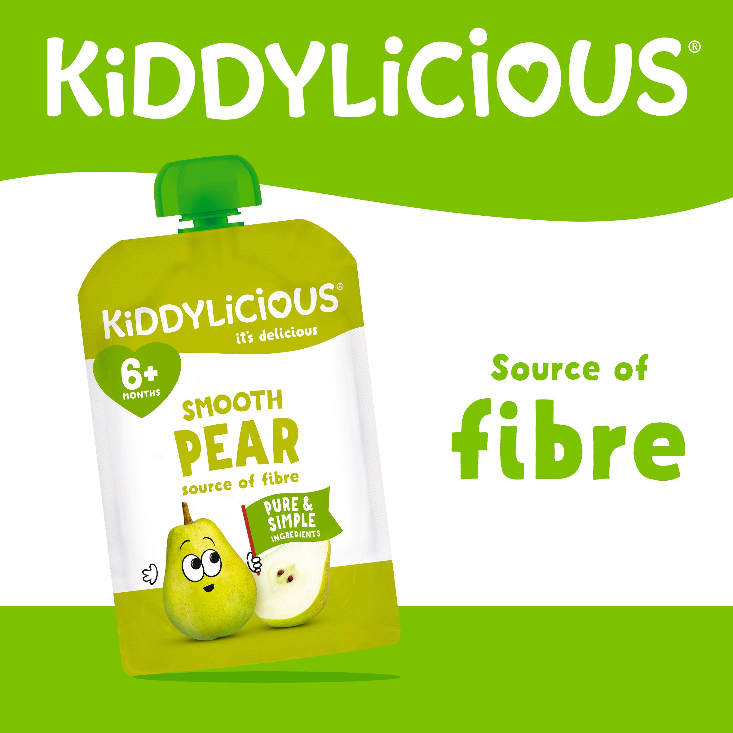 Kiddylicious Smooth Pear Pouch Baby Food 100g thumbnail 2