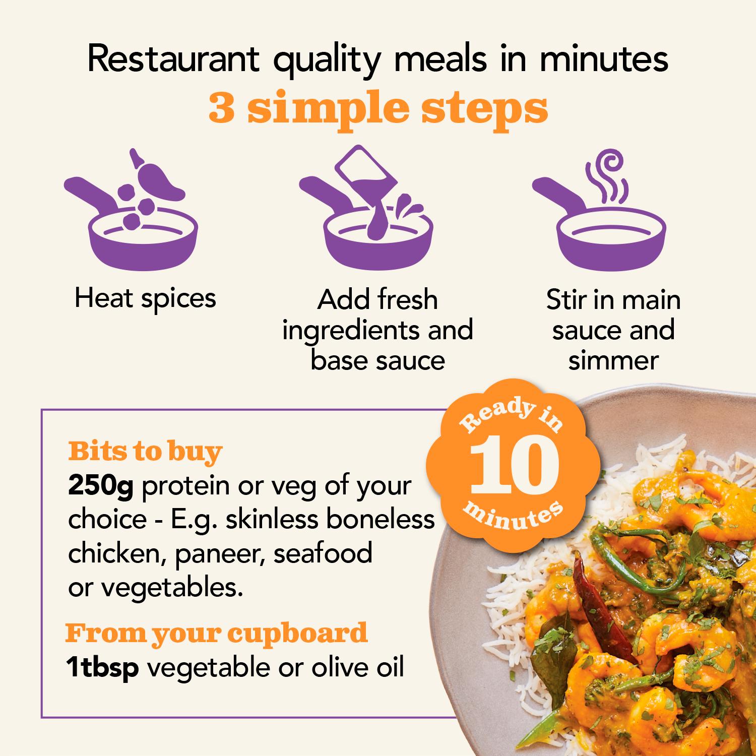The Spice Tailor Mango Indian Curry Sauce Kit 300g thumbnail 2