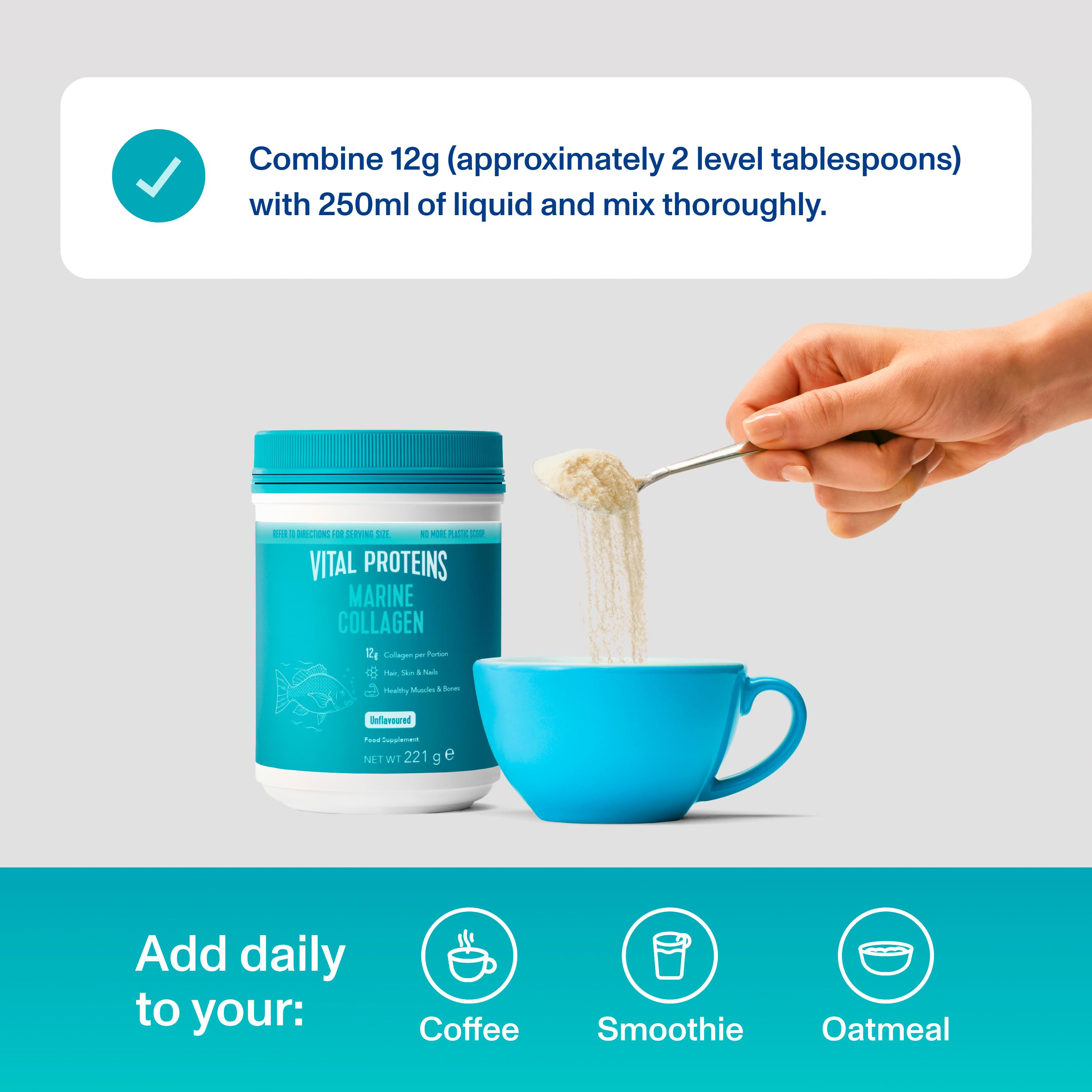 Vital Proteins Unflavoured Marine Collagen Powder Tub 221g thumbnail 3