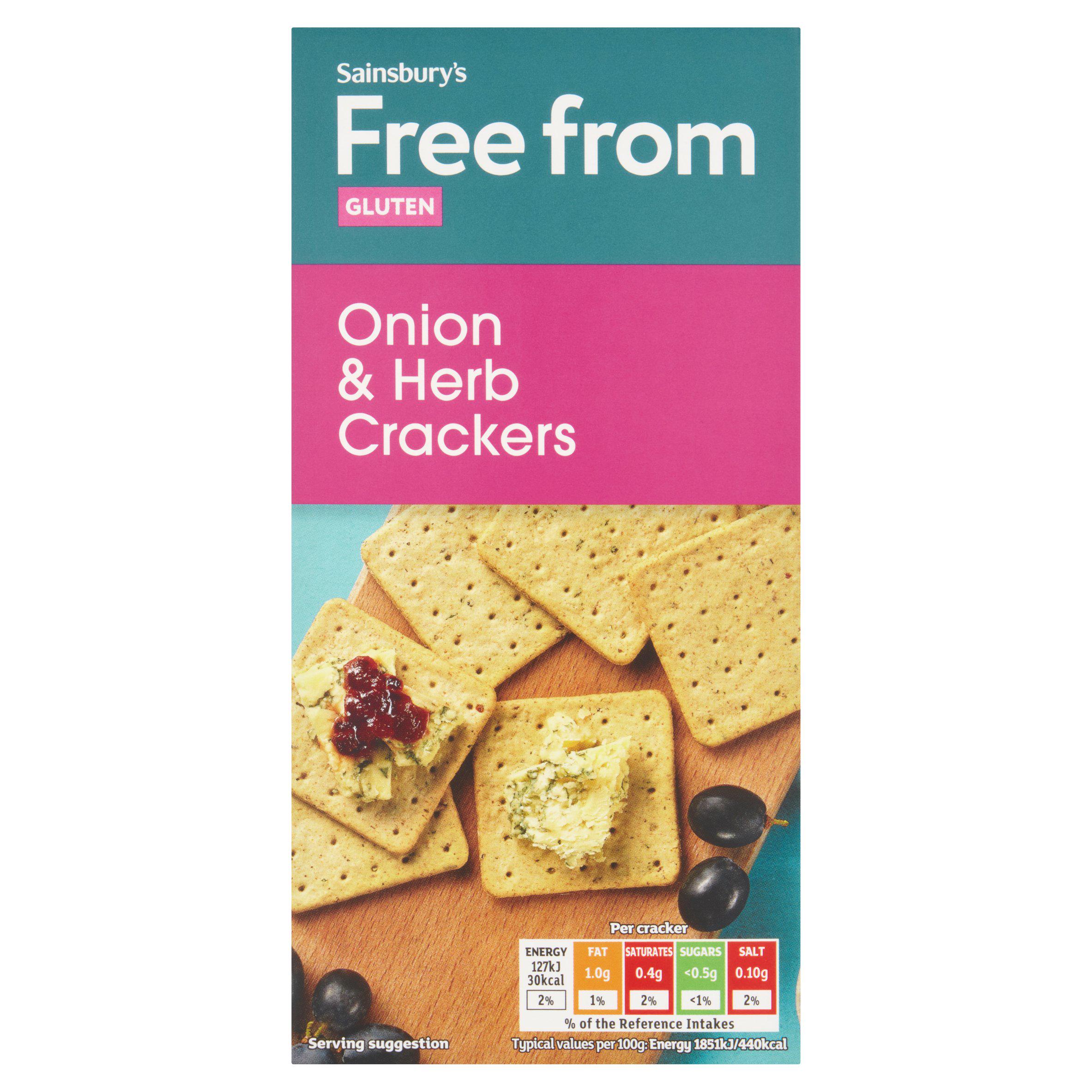 Sainsbury's Free From Onion & Herb Crackers 137g