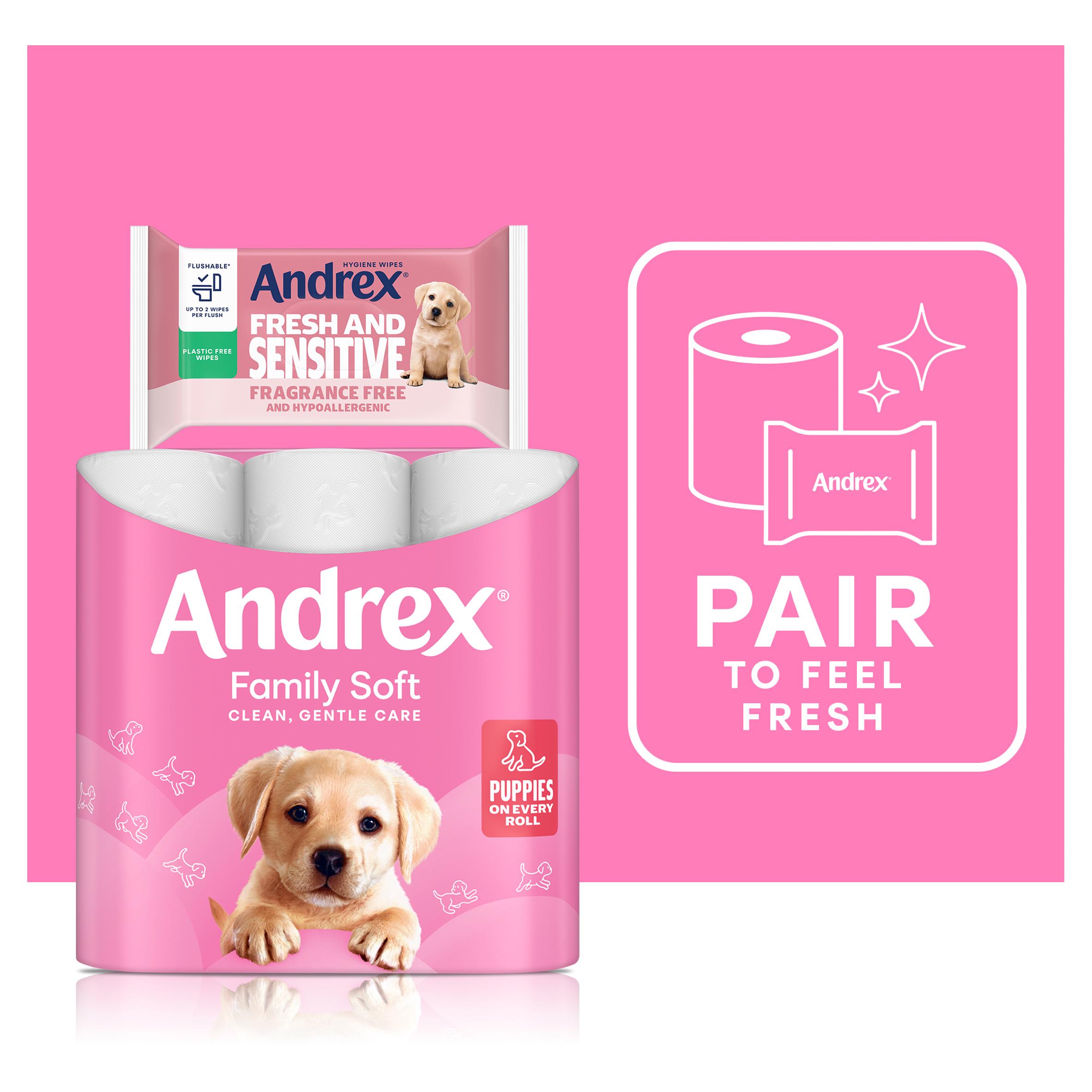Andrex Fresh & Sensitive Flushable Moist Toilet Tissue Wipes Single Pack x30 thumbnail 3