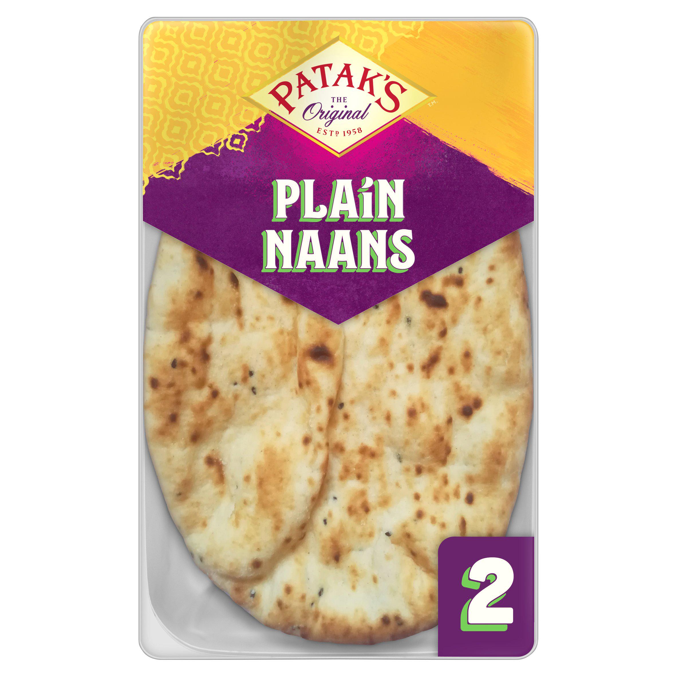 Patak's Plain Naan Breads x2