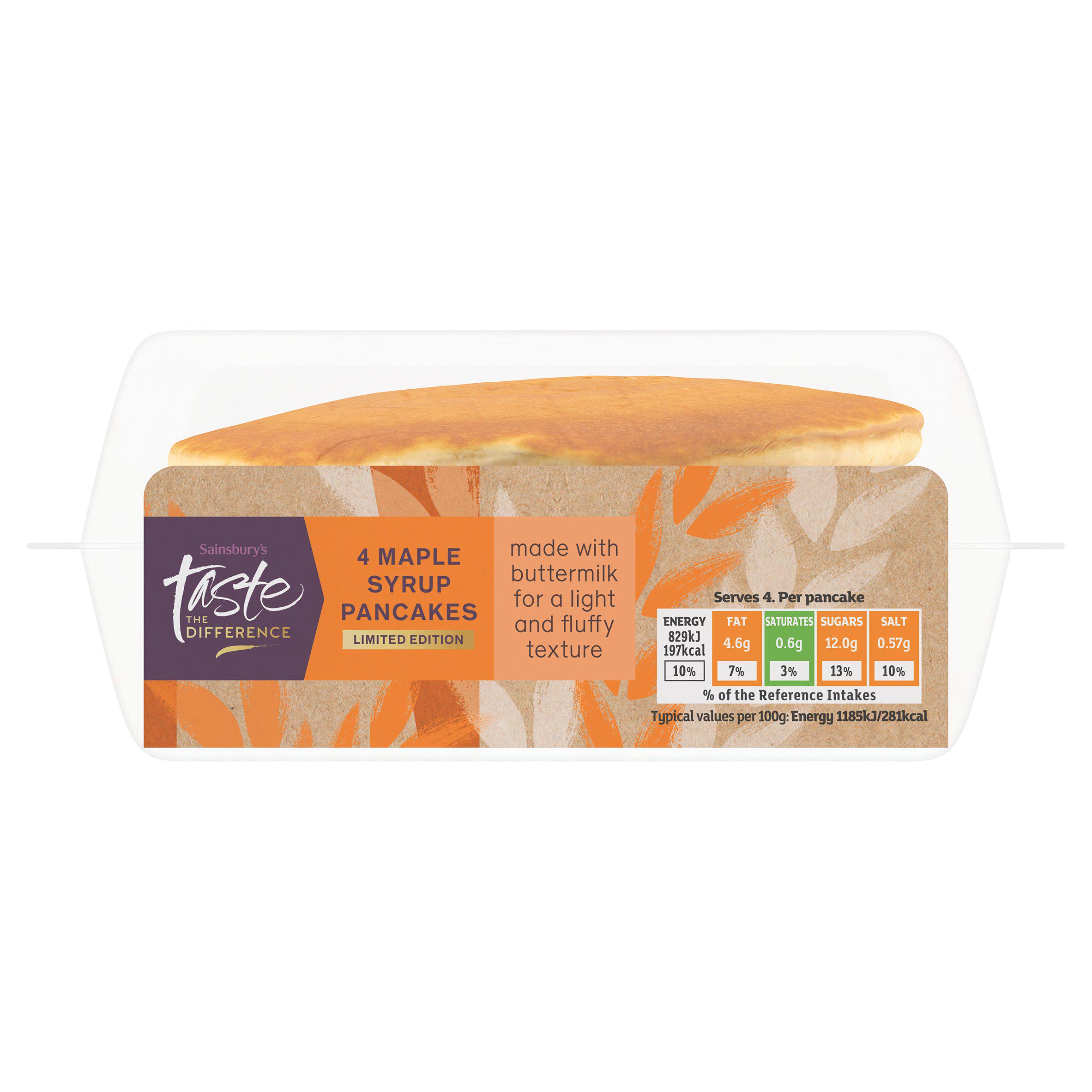 Sainsbury's Maple Pancakes, Taste the Difference x4