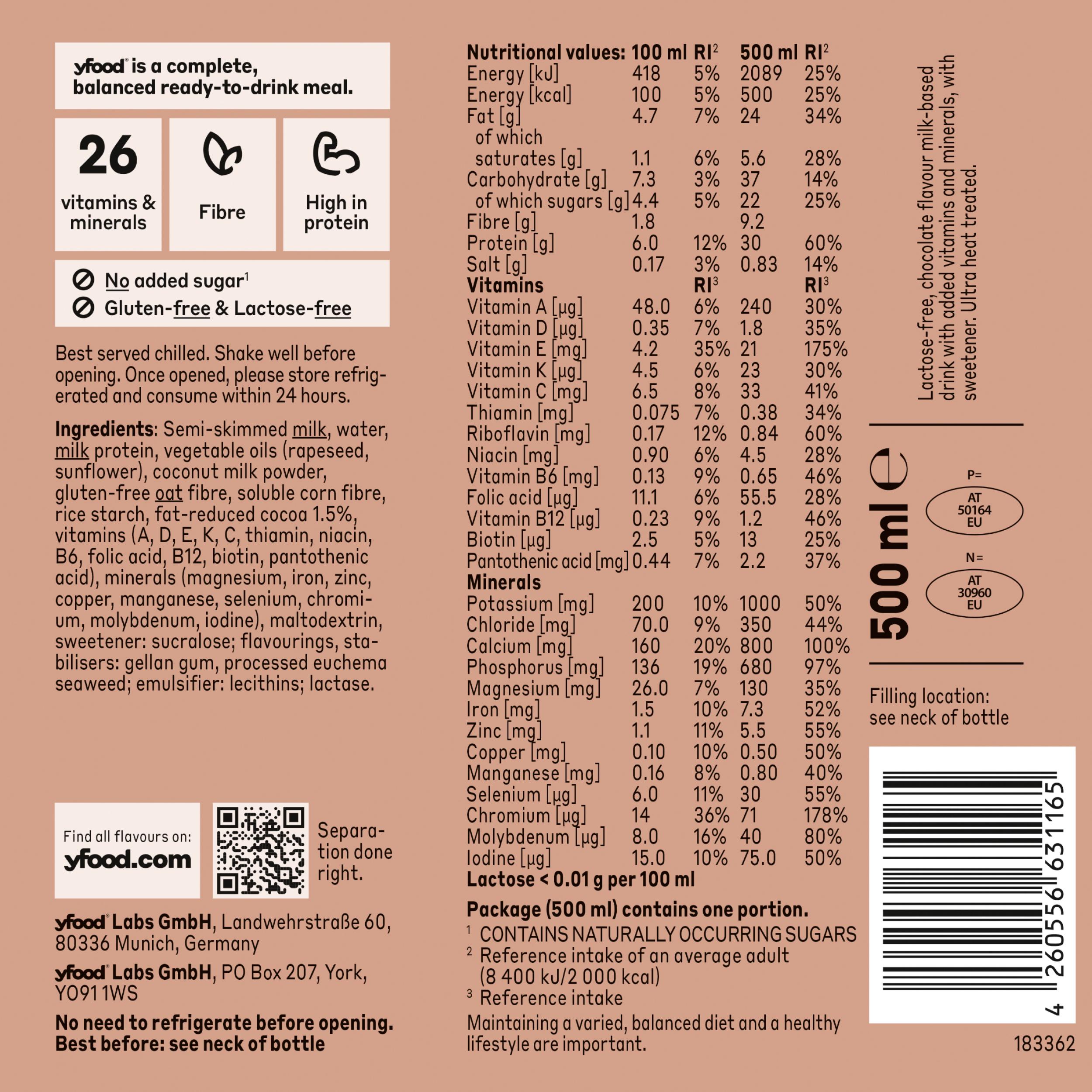 yfood Ready to Drink Complete Meal Classic Choco 500ml thumbnail 3
