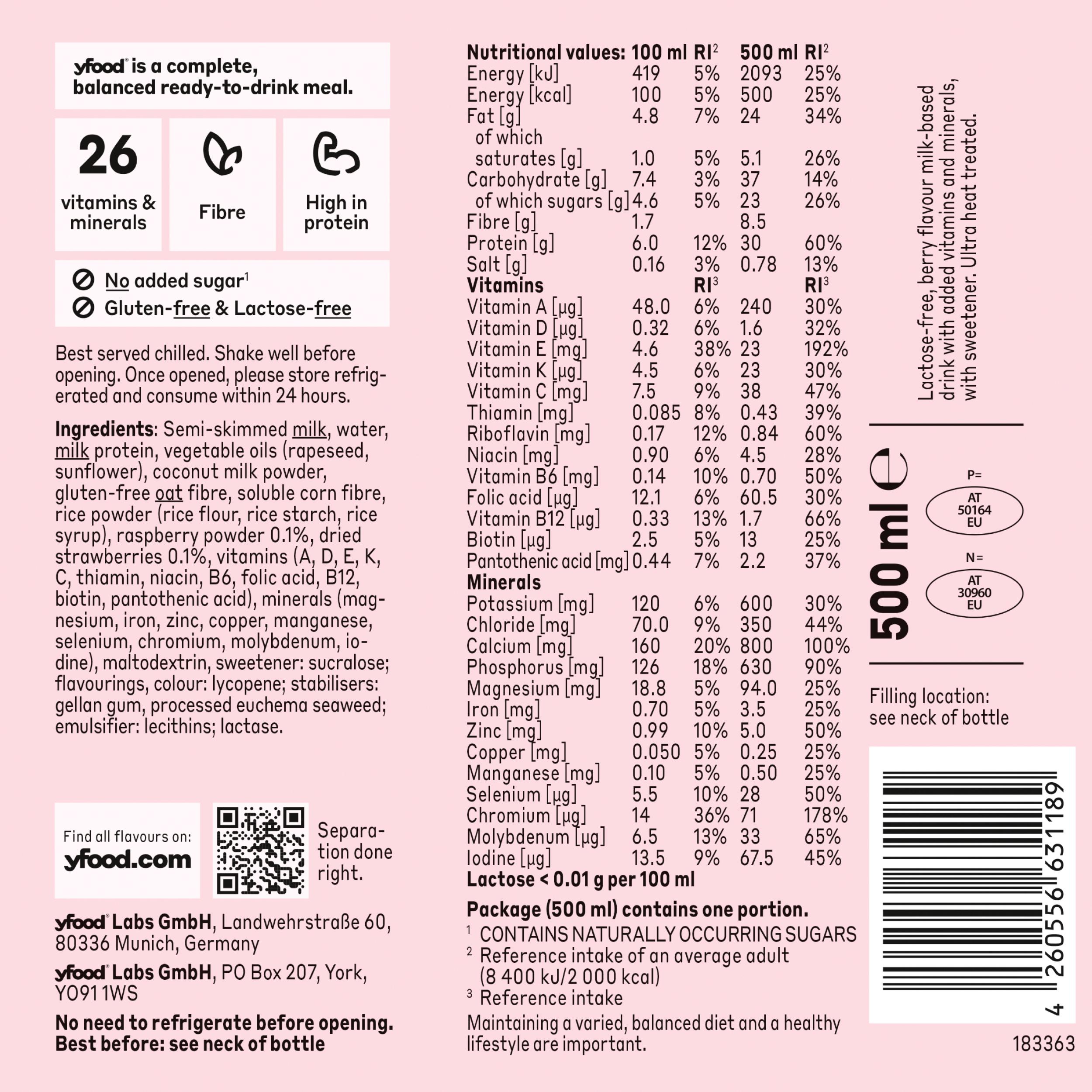 yfood Ready to Drink Complete Meal Fresh Berry 500ml thumbnail 3