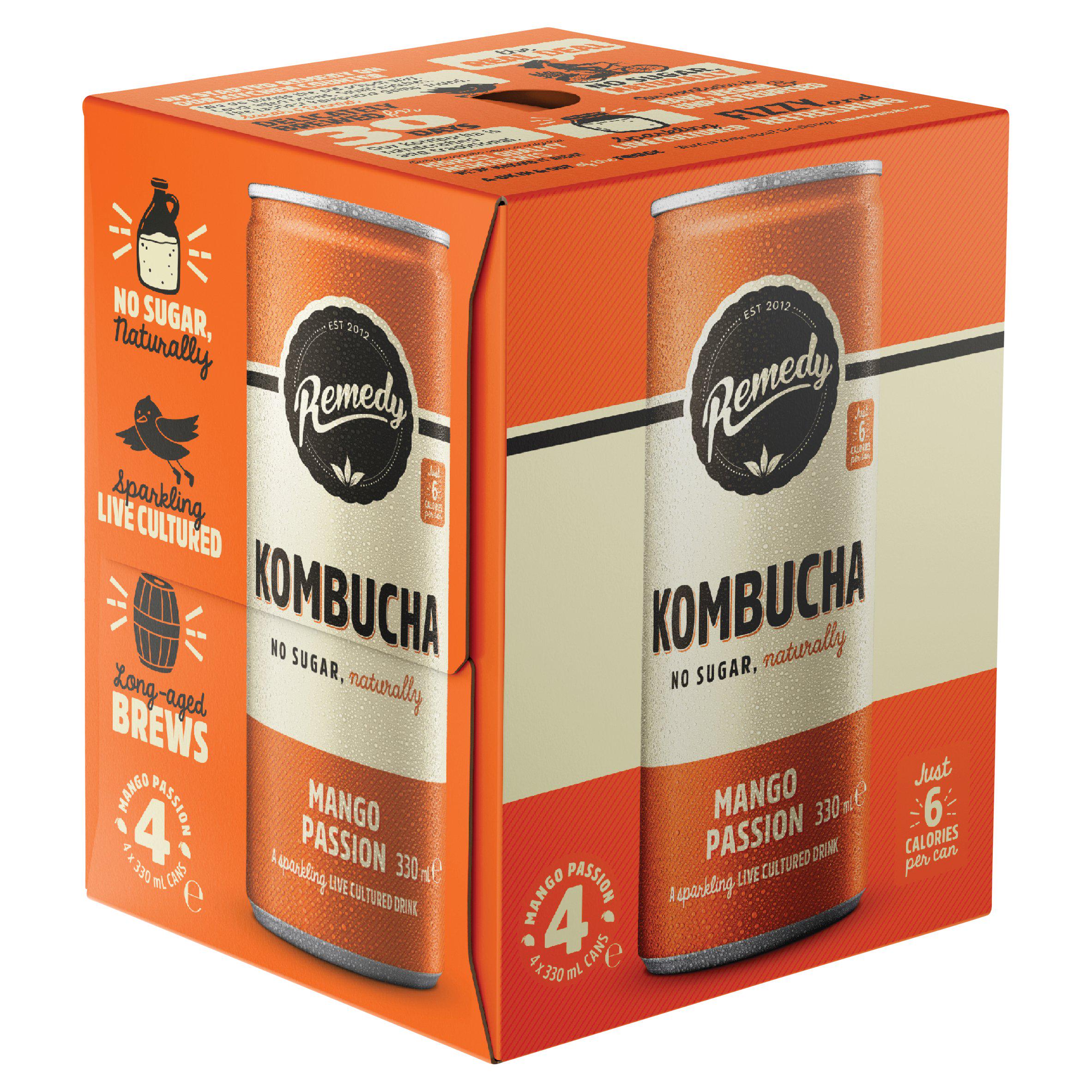 Remedy Kombucha Mango Passion Multipack