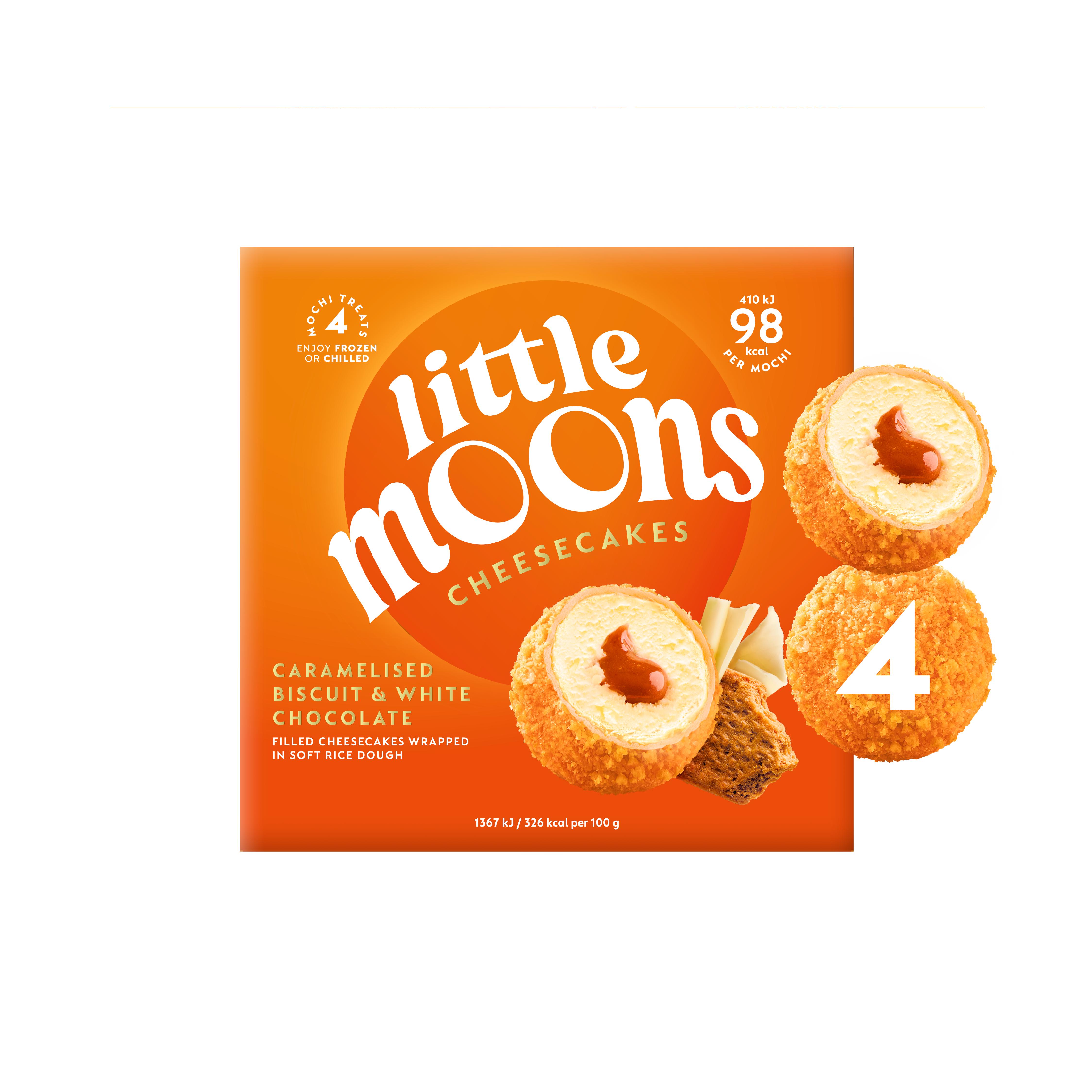 Little Moons Caramelised Biscuit & White Chocolate Cheesecakes 4x30g thumbnail 3