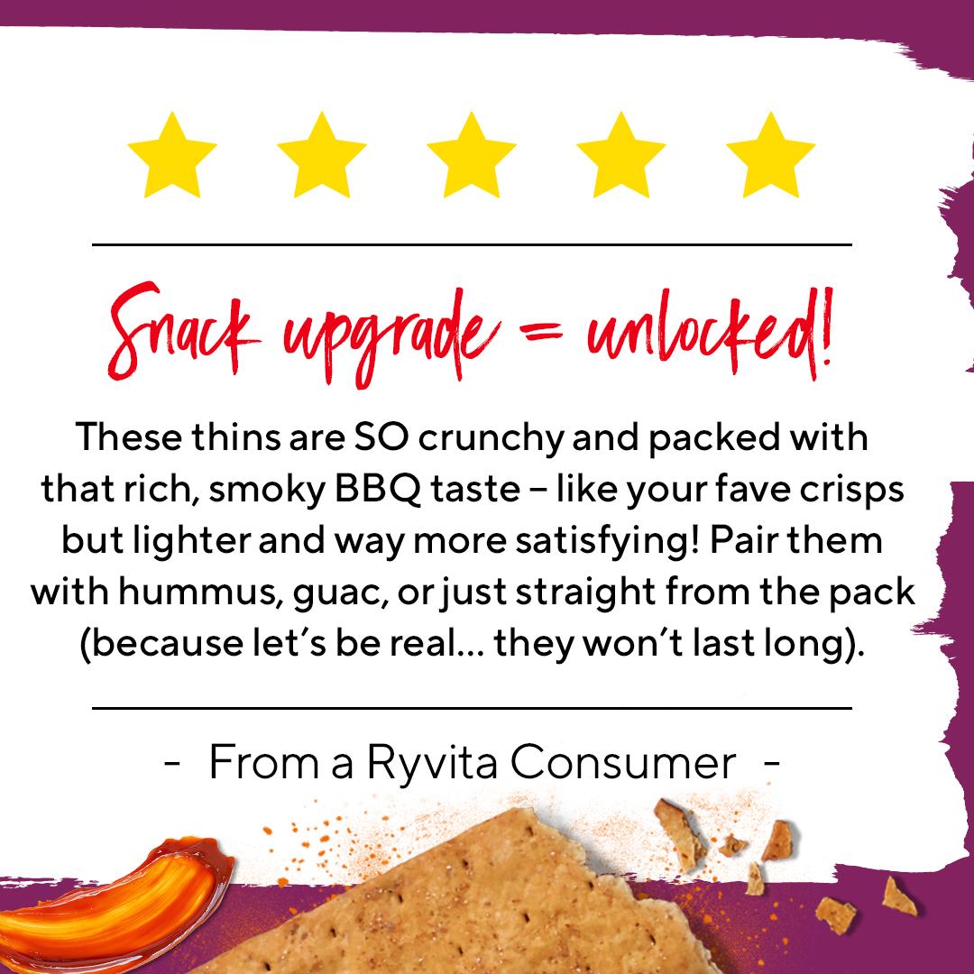 Ryvita Snack It Thins Smoky BBQ Flatbread Snacks 125g thumbnail 4