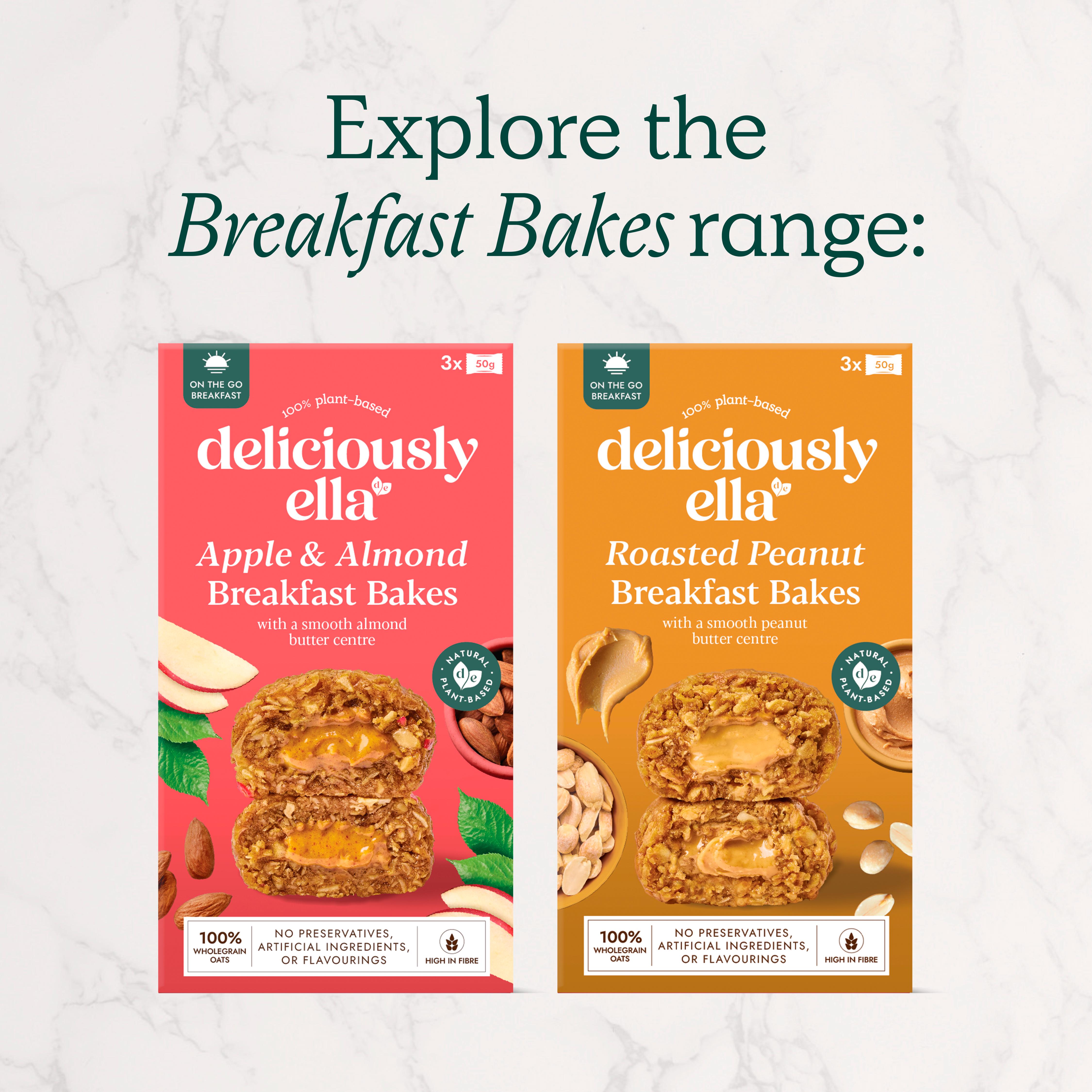 Deliciously Ella 3 x 50g Peanut Butter On the Go Multipack Breakfast Bakes thumbnail 3