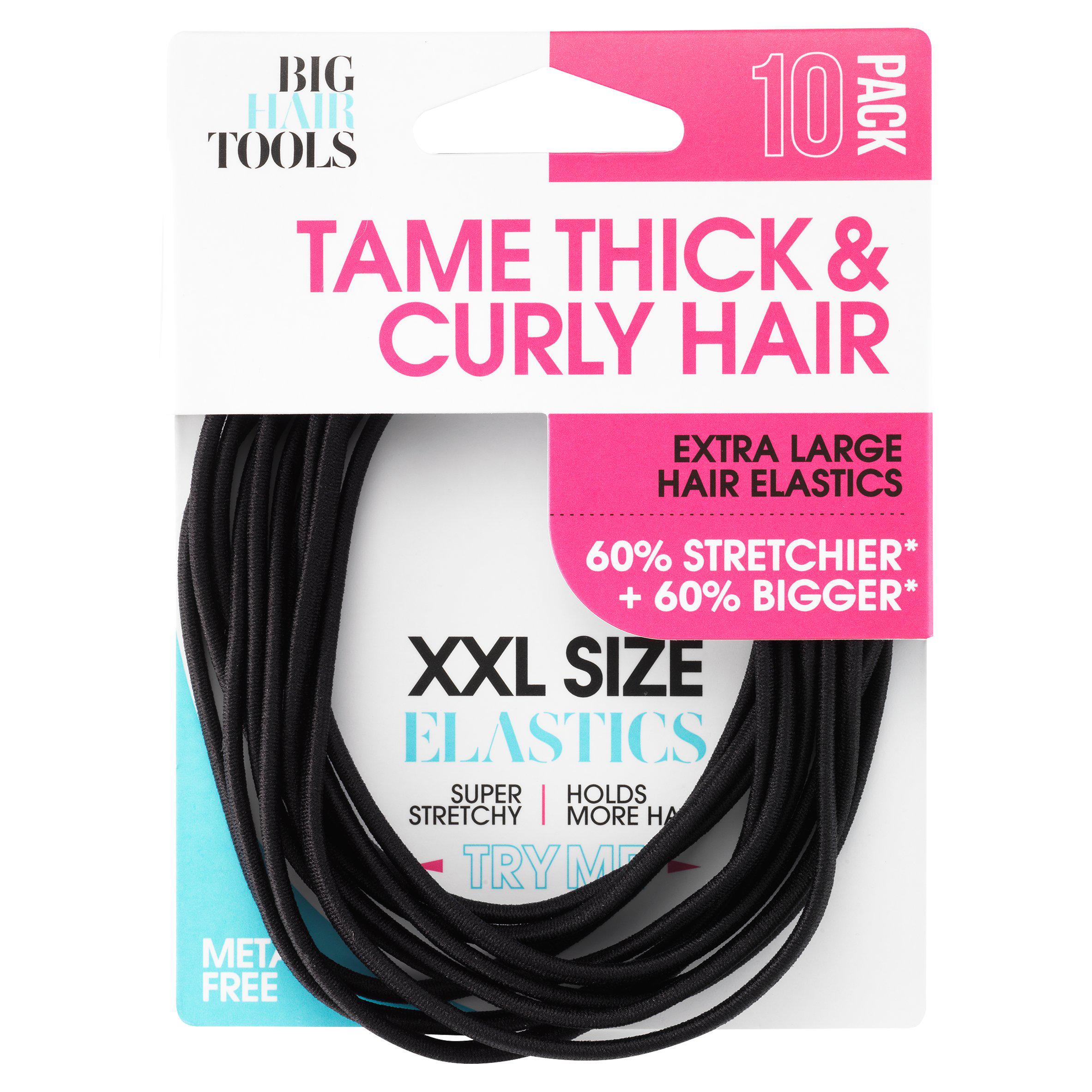 Big Hair Tools Extra Large Elastic Hair Bands Black x10
