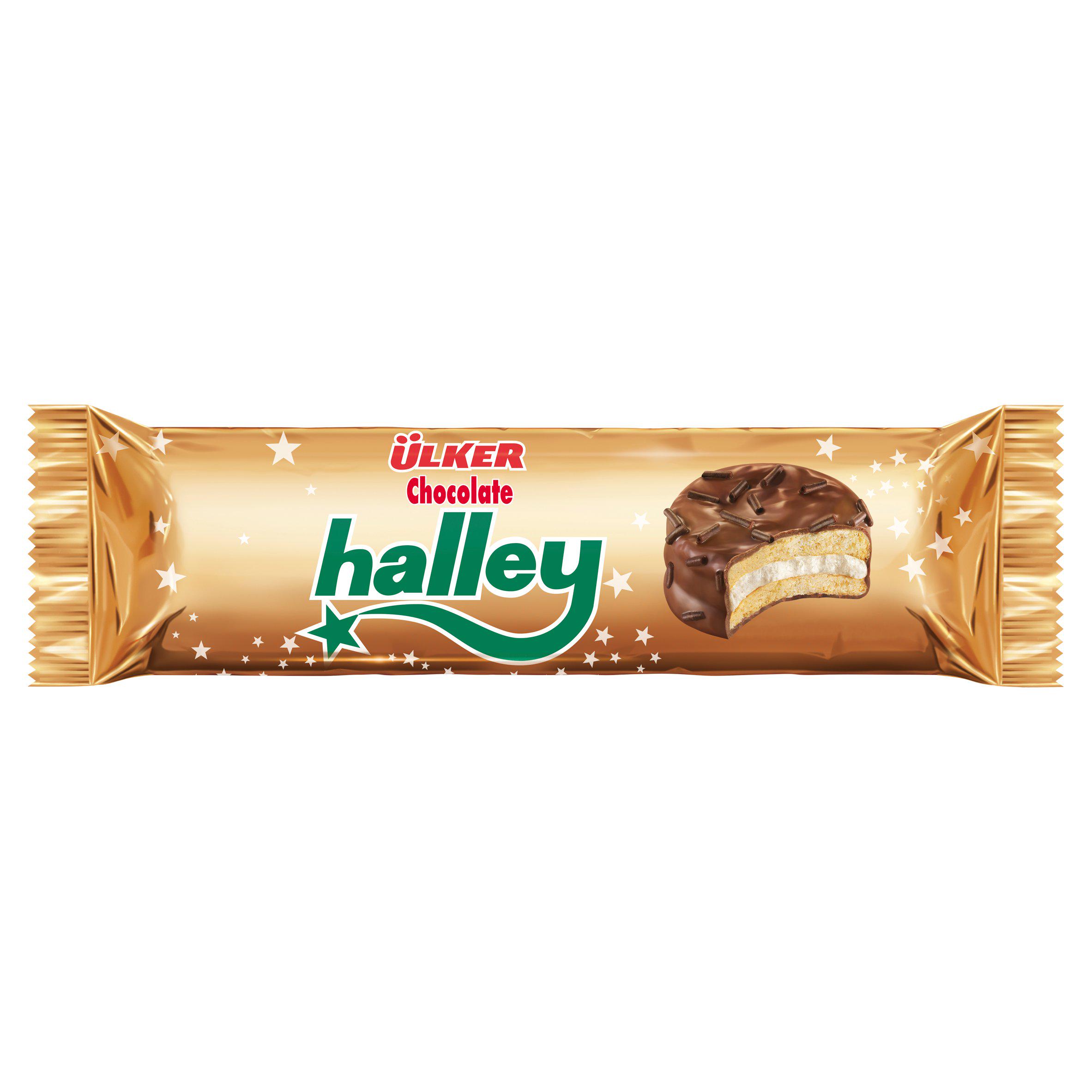 Halley Sandwich Biscuits Filled with Marshmallow in Milk Chocolate 77g