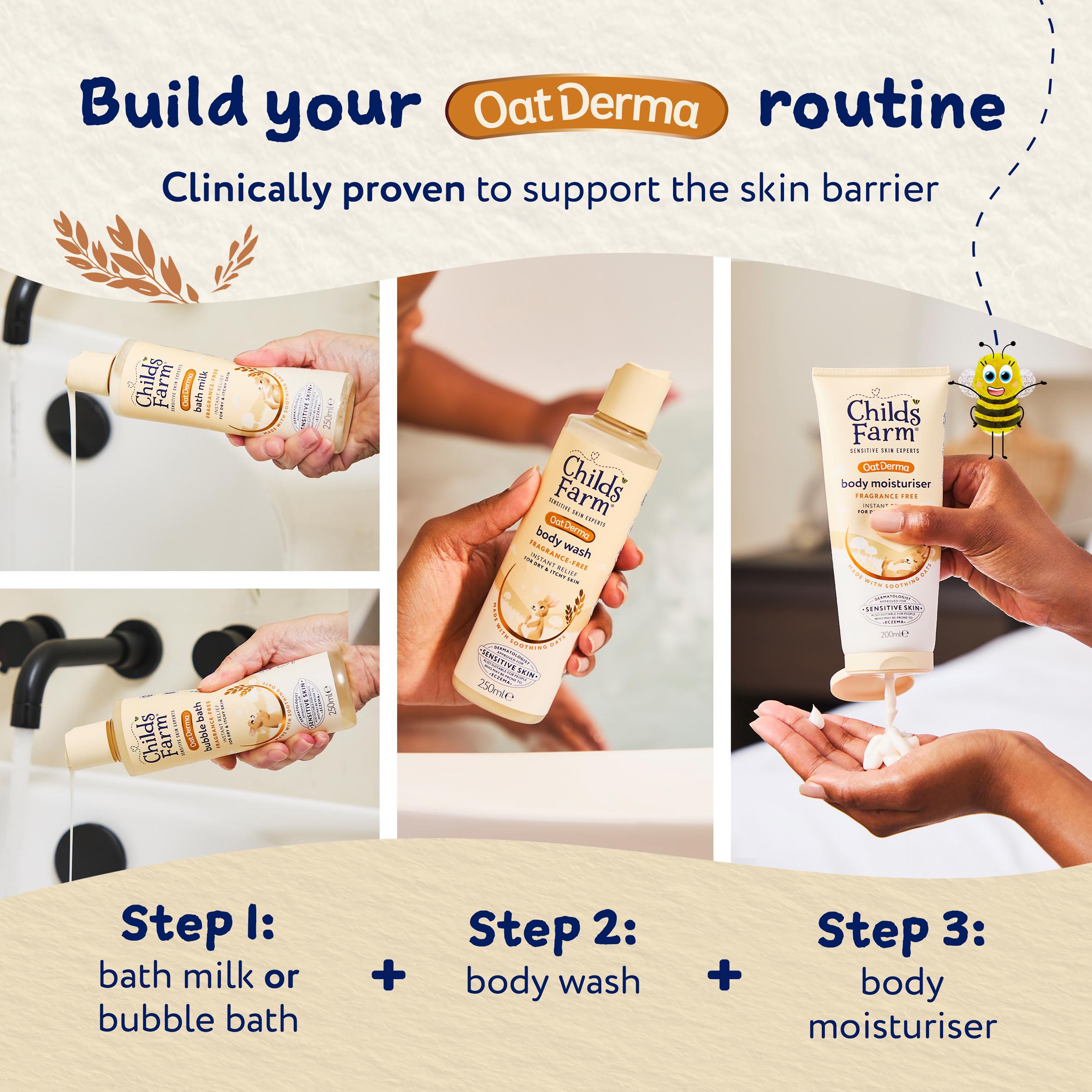 Childs Farm Oat Derma Body Moisturiser Fragrance Free Sensitive Skin Baby Kids Hydrating Formula 200ml thumbnail 6