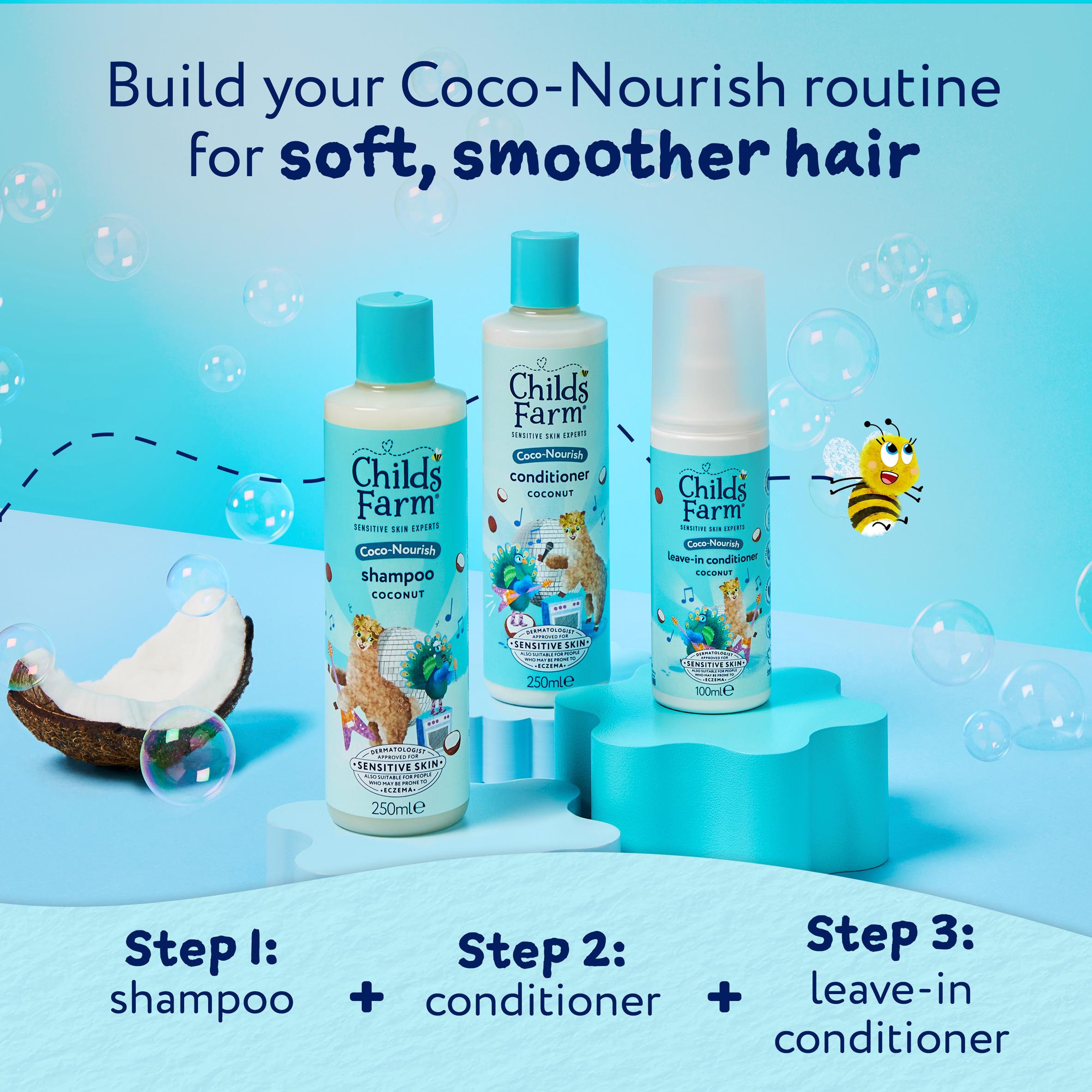 Childs Farm Coco Nourish Coconut Conditioner Dry Curly Hair Kids Tear Free Formula 250ml thumbnail 6