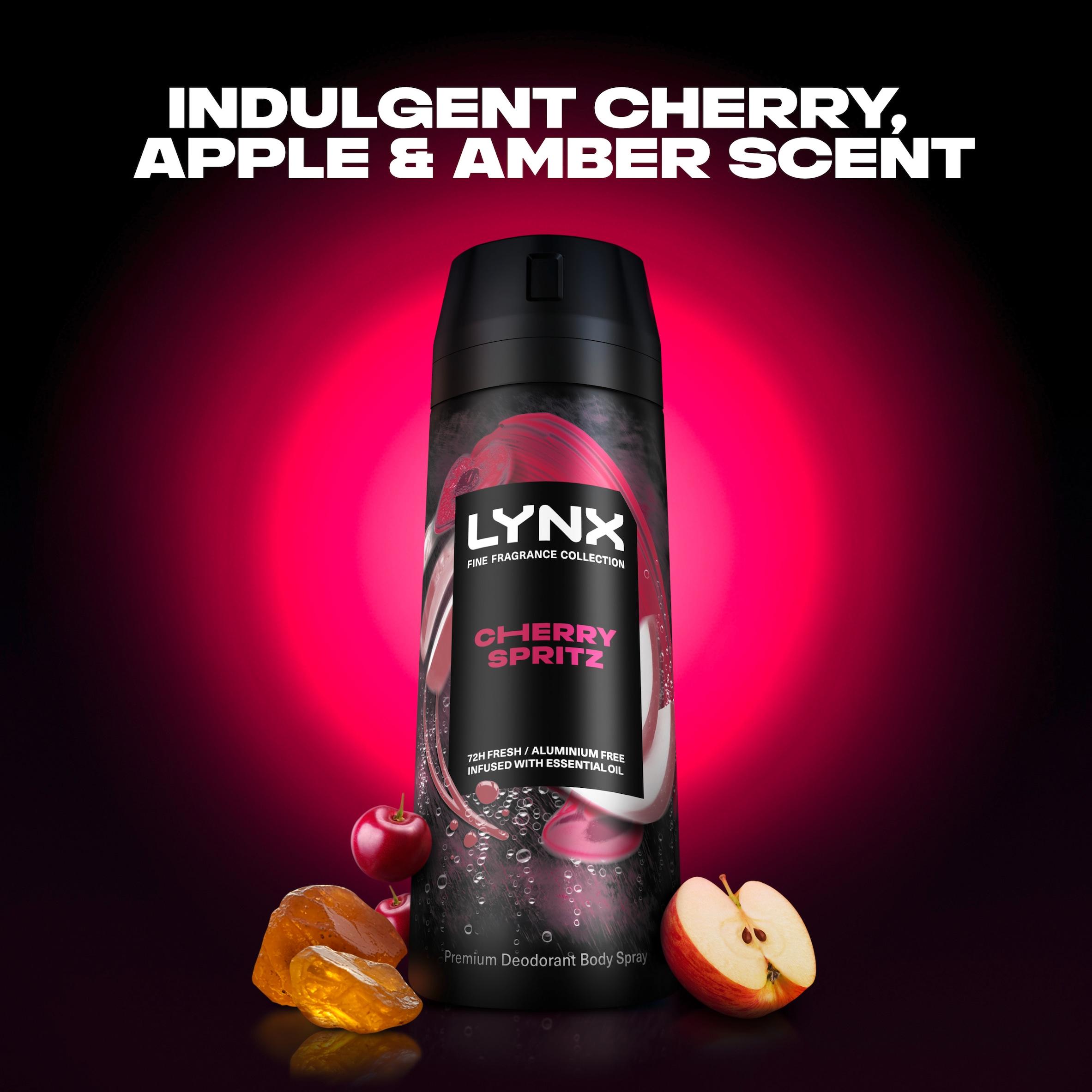 Lynx Cherry Spritz 72h Fine Fragrance Deodorant Body Spray for Men 150ml thumbnail 3