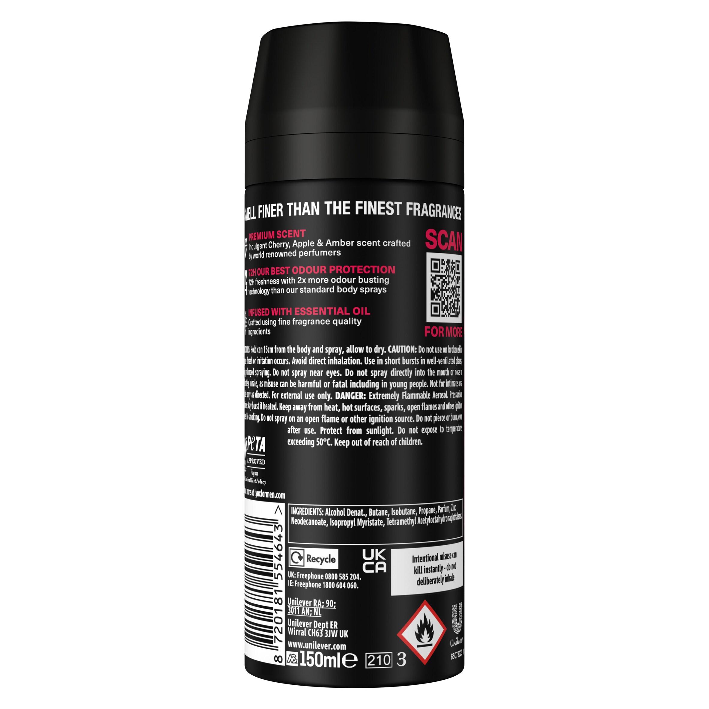 Lynx Cherry Spritz 72h Fine Fragrance Deodorant Body Spray for Men 150ml thumbnail 6