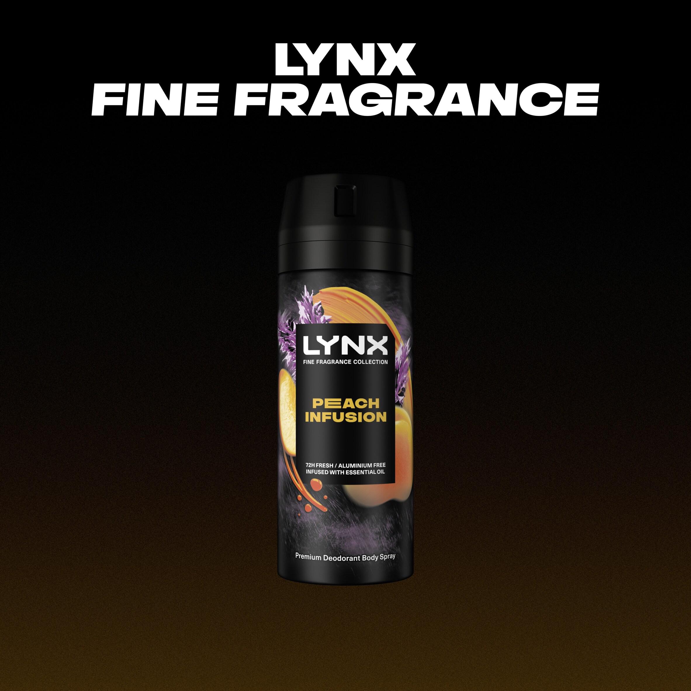 Lynx Peach Infusion 72h Fine Fragrance Deodorant Body Spray for Men 150ml thumbnail 4