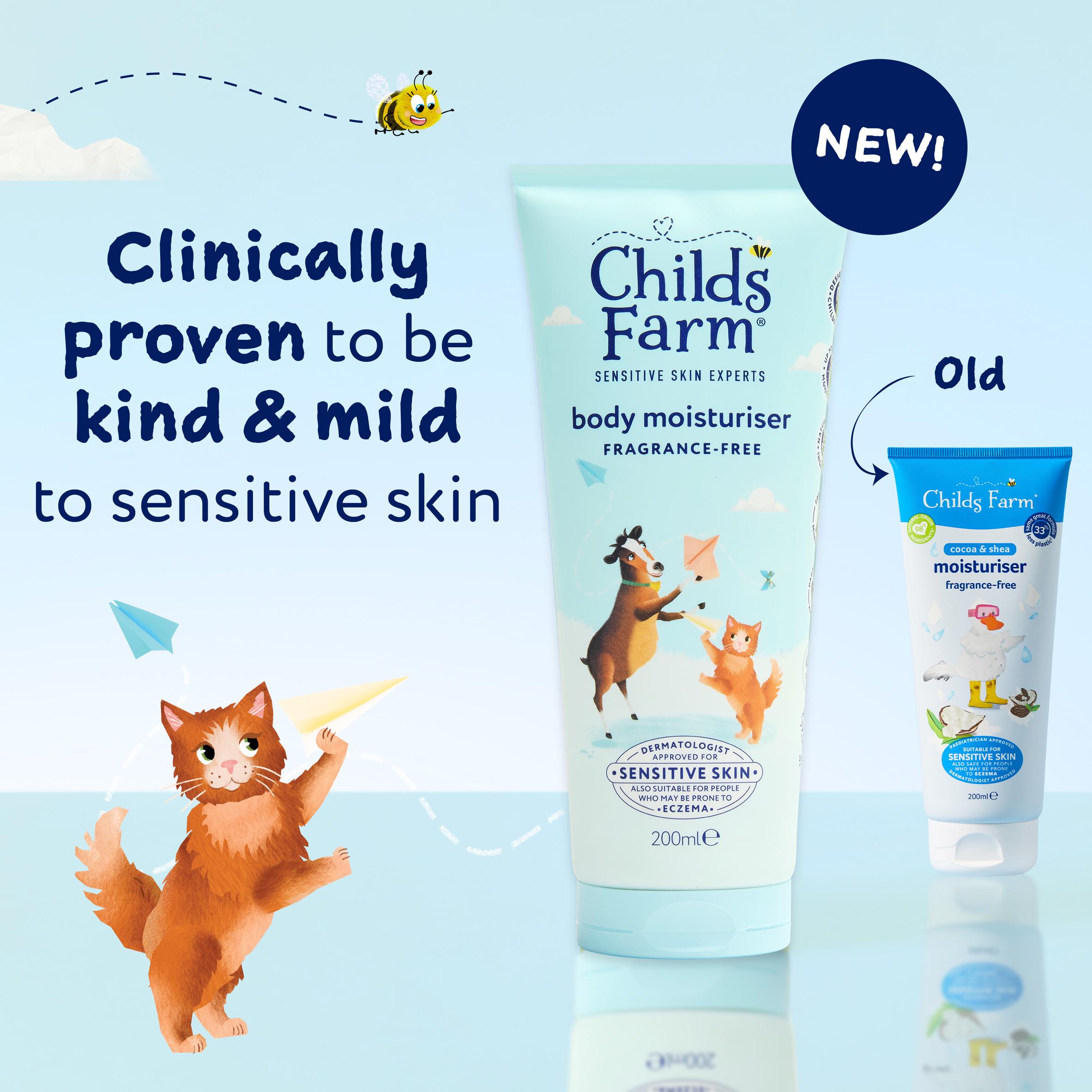 Childs Farm Fragrance Free Body Moisturiser Gentle Hydrating Formula for Kids Babies & Sensitive Skin 200ml thumbnail 2