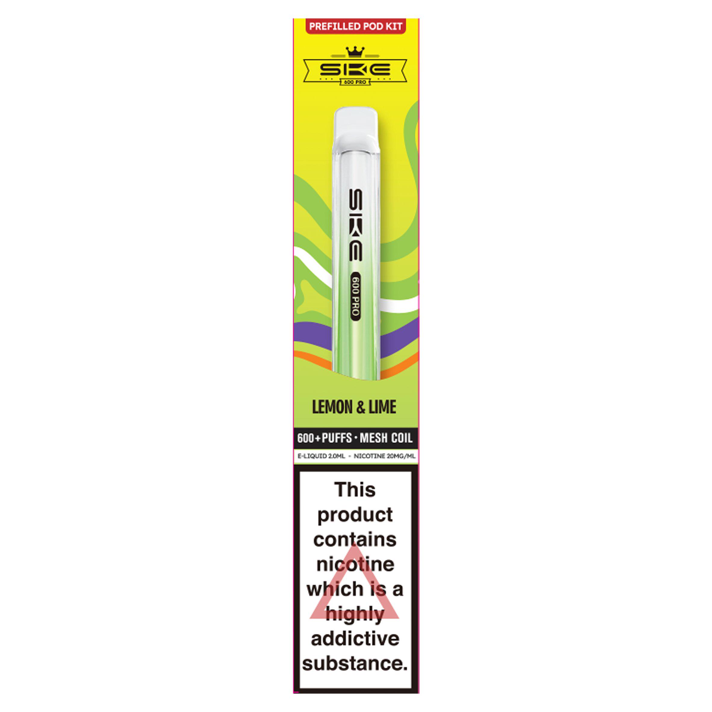SKE 600 Pro Lemon & Lime Prefilled Pod Kit 20mg/ml