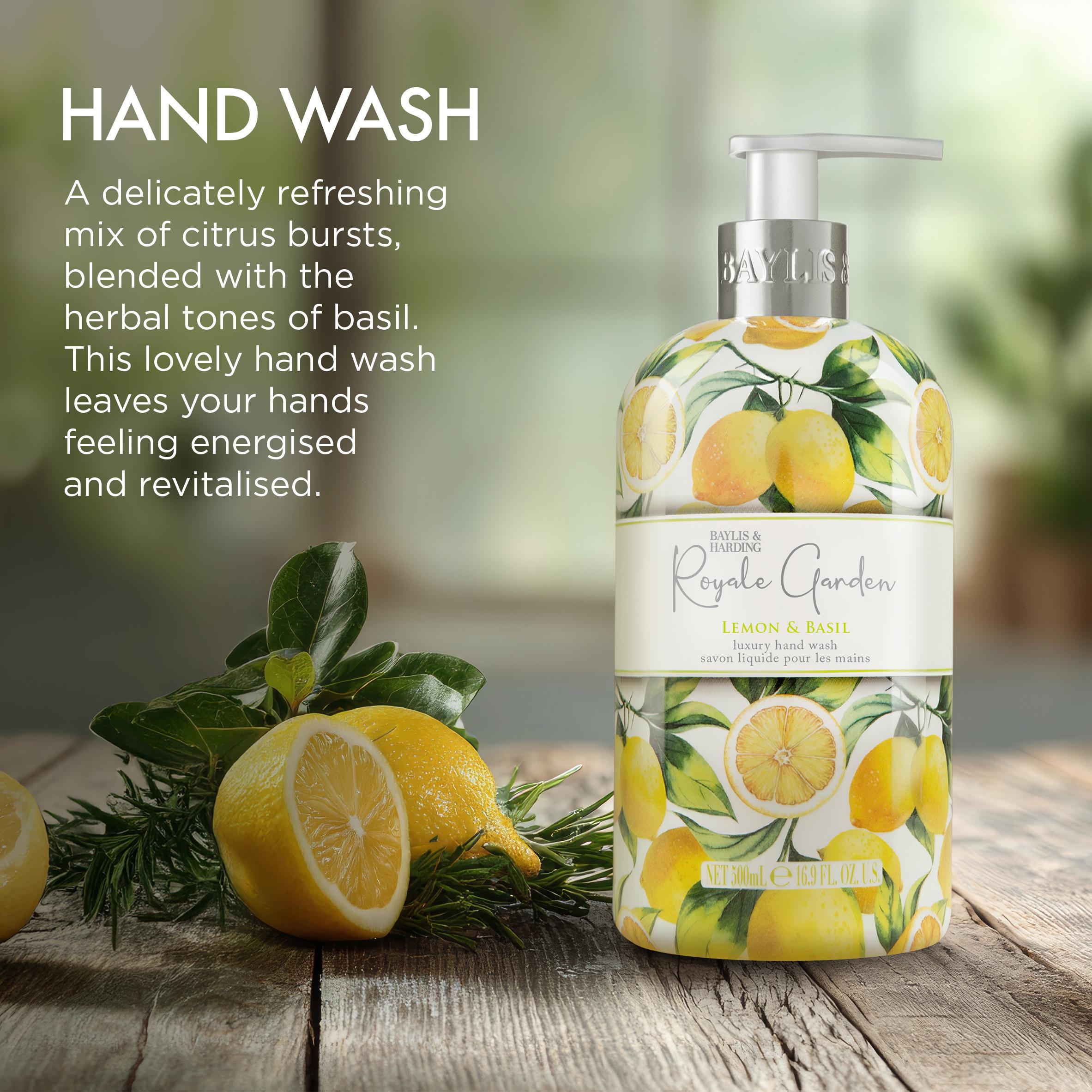 Baylis & Harding Royale Garden Limited Edition Lemon & Basil Luxury Hand Wash 500ml thumbnail 3