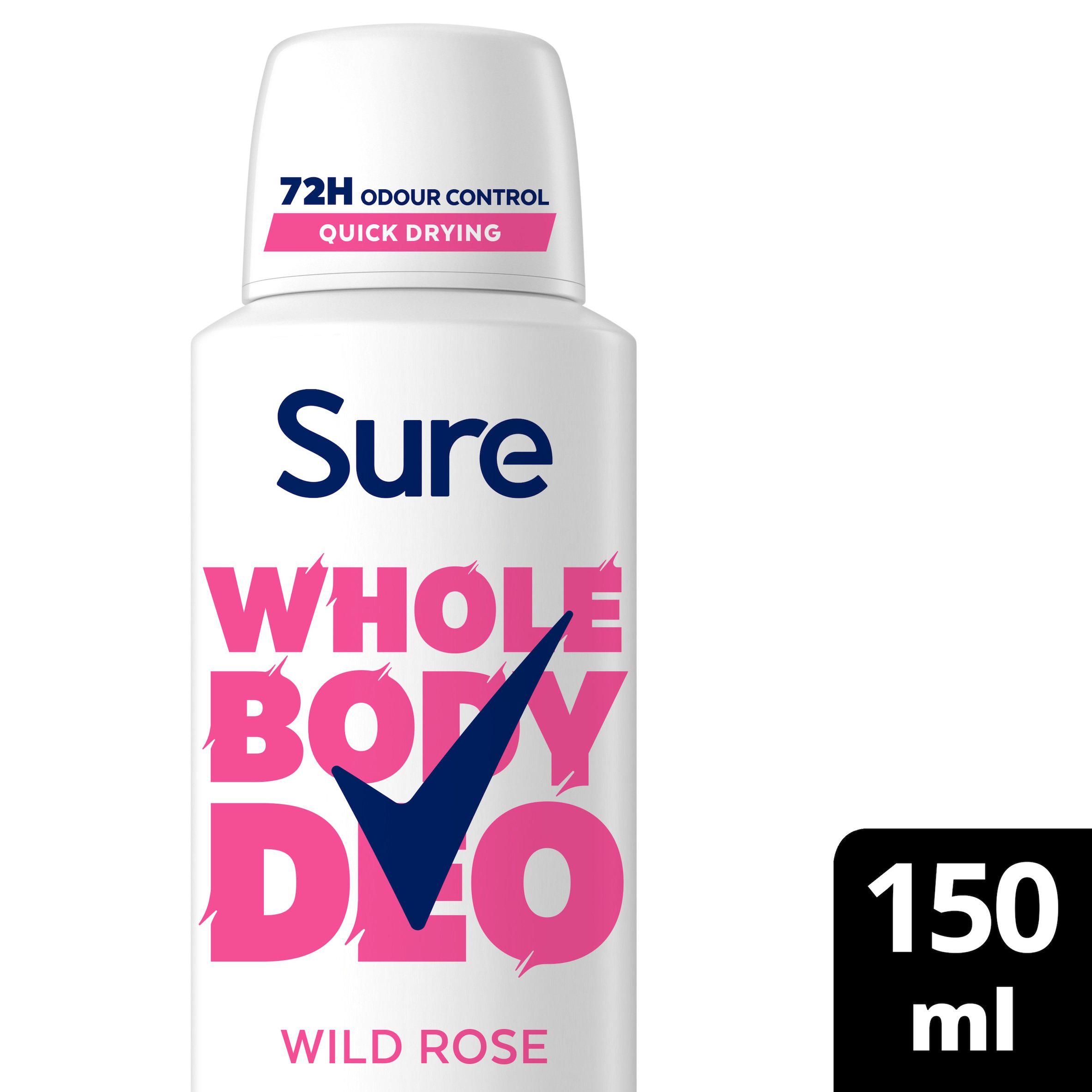 Sure Women Whole Body Wild Rose Body Spray Deodorant