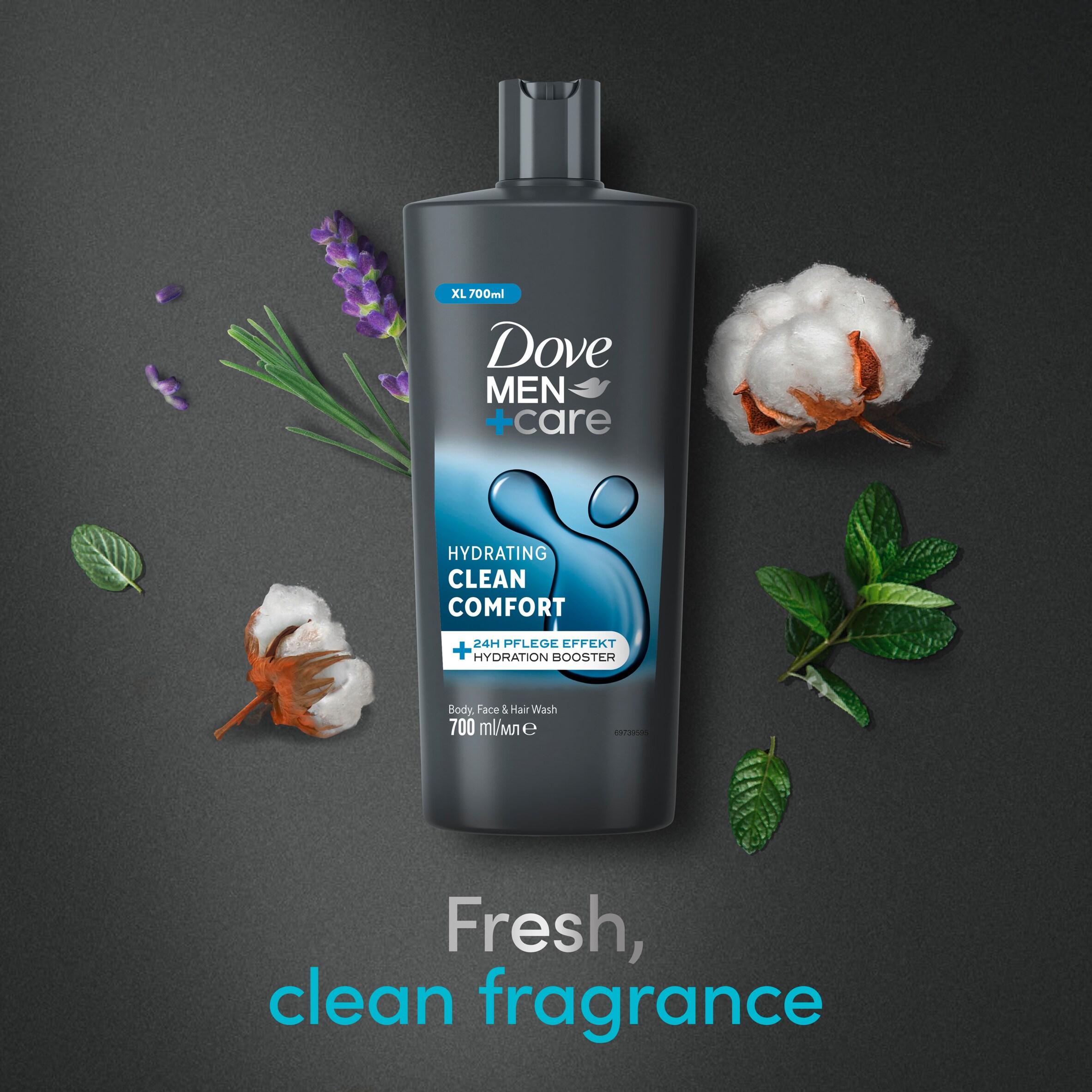 Dove Men+Care 700ml Hydrating Clean Comfort 3 in 1 Hair, Face & Body Wash thumbnail 3