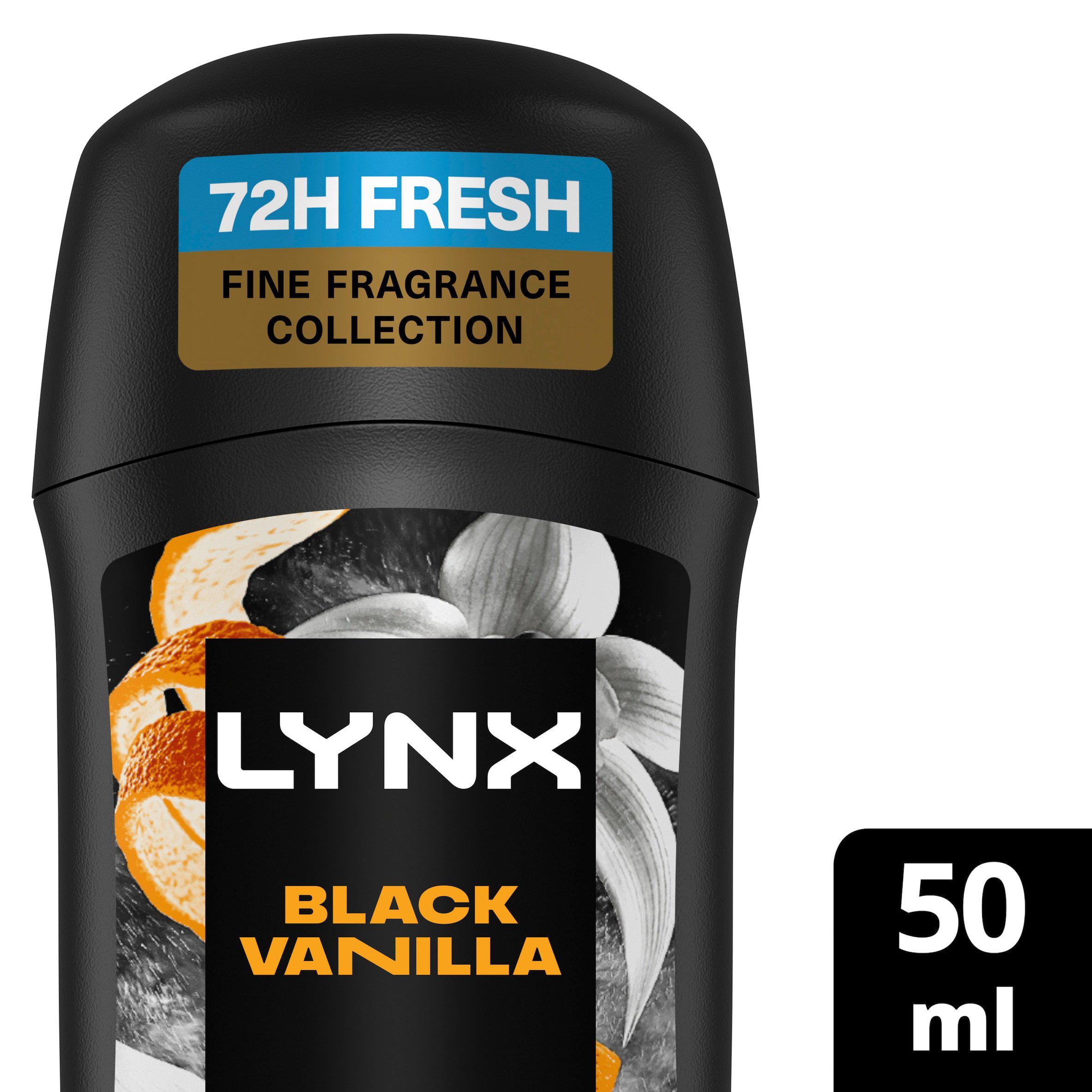 Lynx Black Vanilla 72h Fine Fragrance Antiperspirant Deodorant Stick for Men 50ml