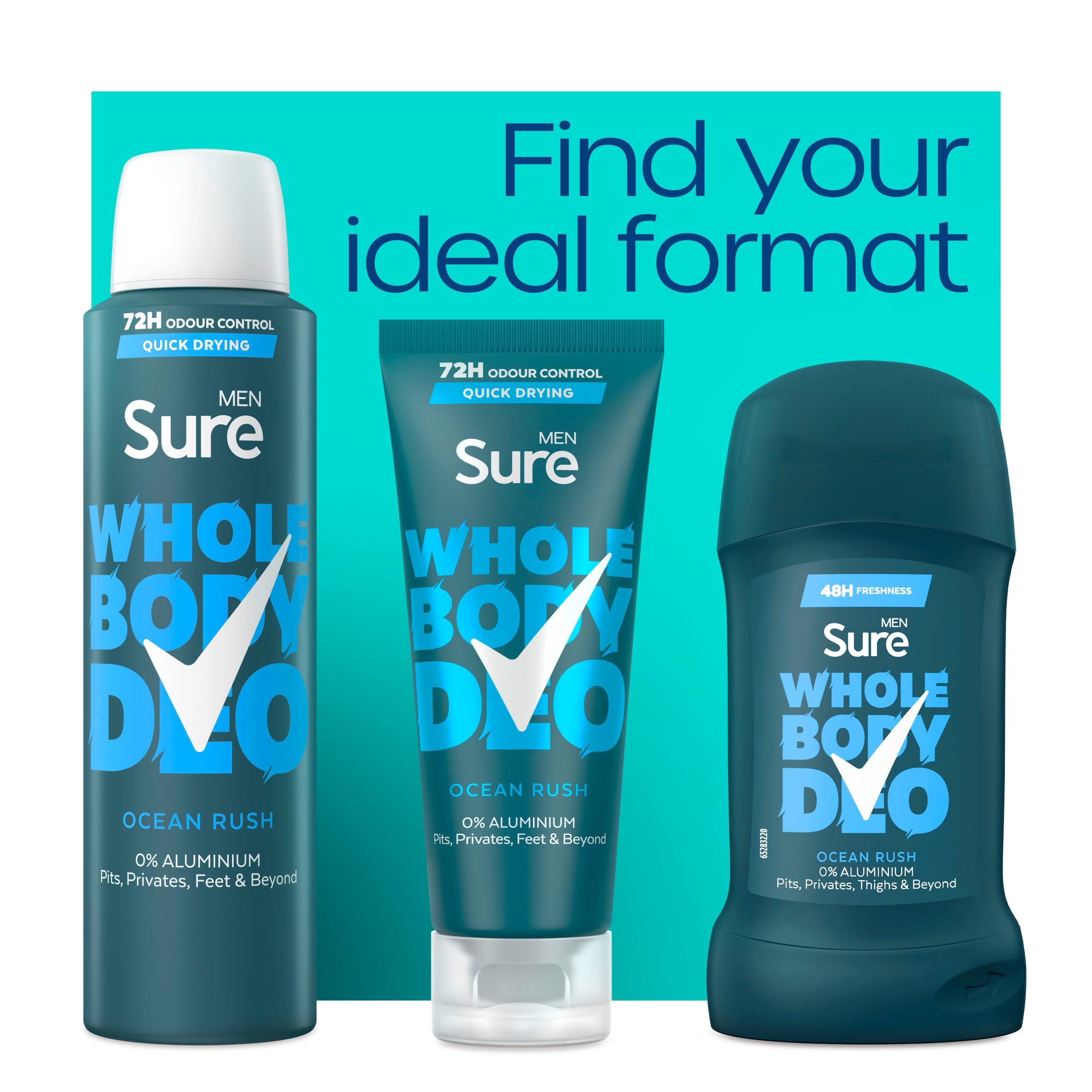 Sure Men Ocean Rush Whole Body Deodorant Stick 48h Odour Control 50ml thumbnail 5