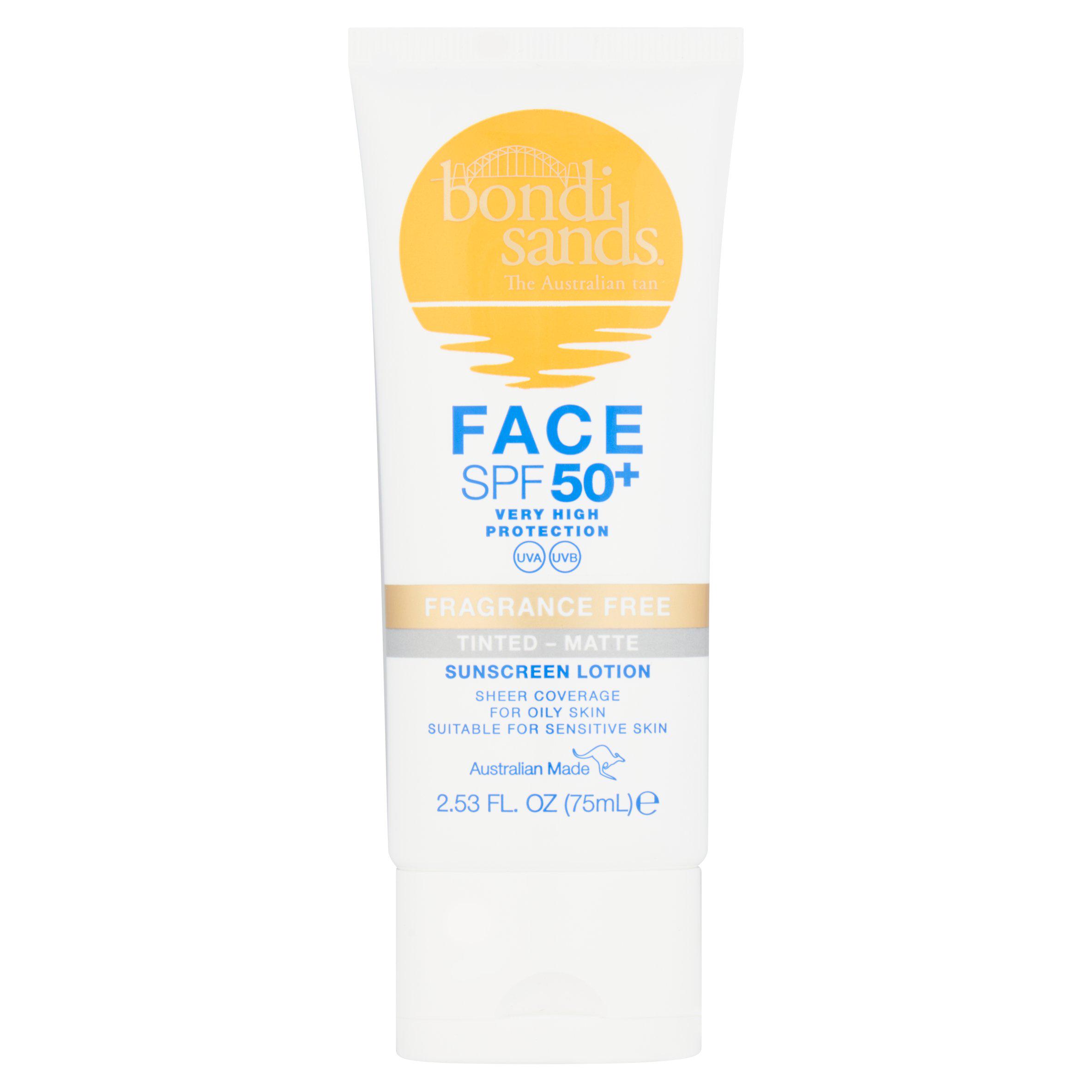 Bondi Sands Face SPF 50+ Fragrance Free Tinted - Matte Sunscreen Lotion 75ml