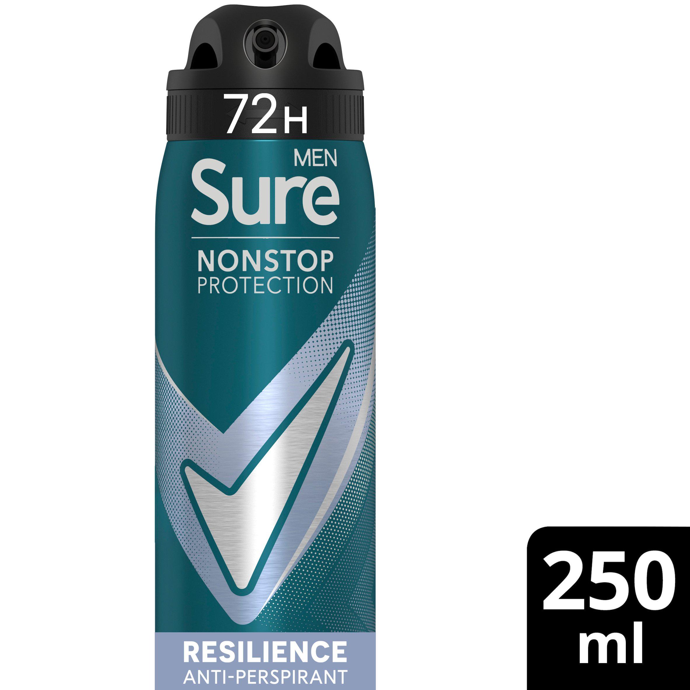 Sure Men Nonstop Protection Antiperspirant Aerosol Deodorant Resilience 250ml