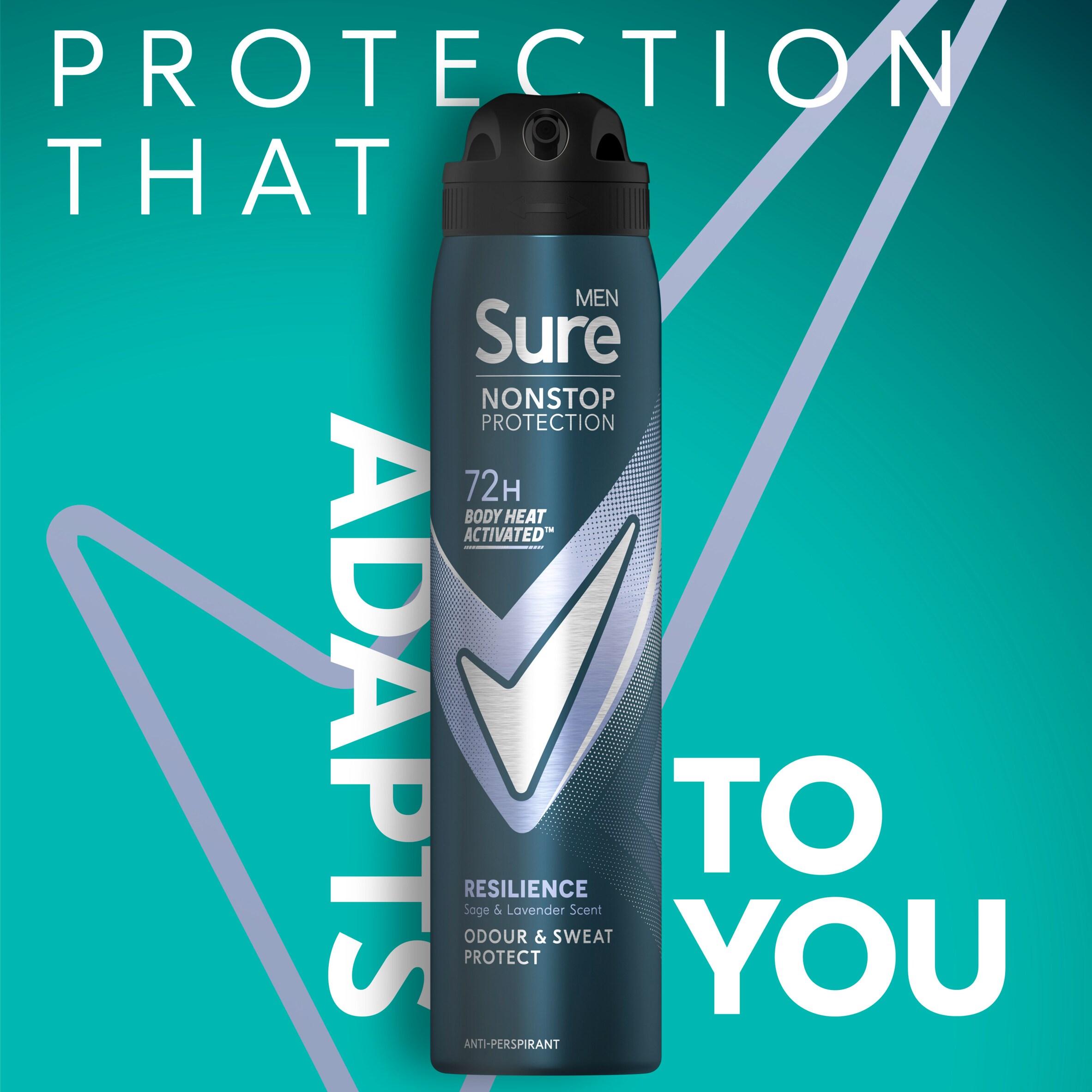 Sure Men Nonstop Protection Antiperspirant Aerosol Deodorant Resilience 250ml thumbnail 2