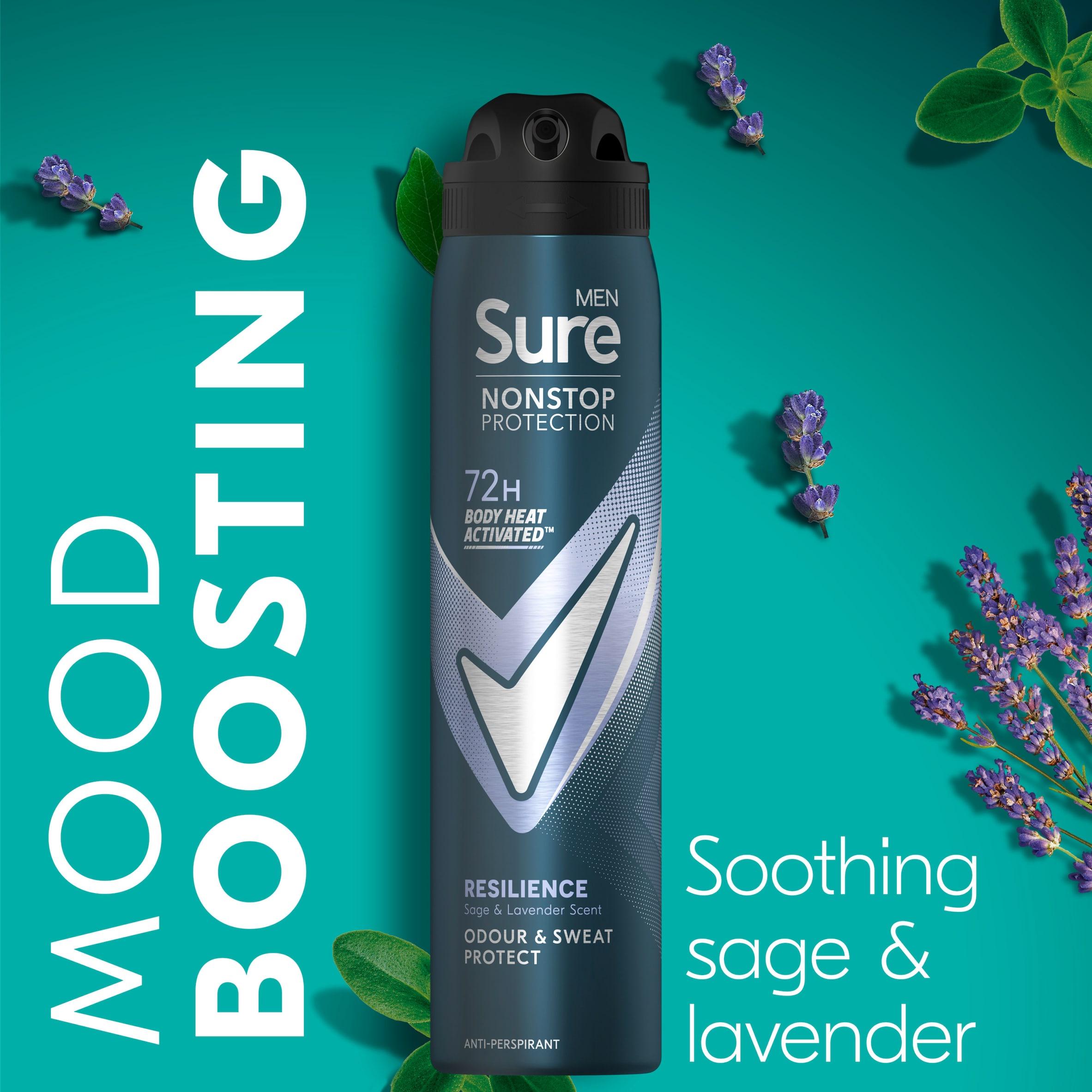 Sure Men Nonstop Protection Antiperspirant Aerosol Deodorant Resilience 250ml thumbnail 3