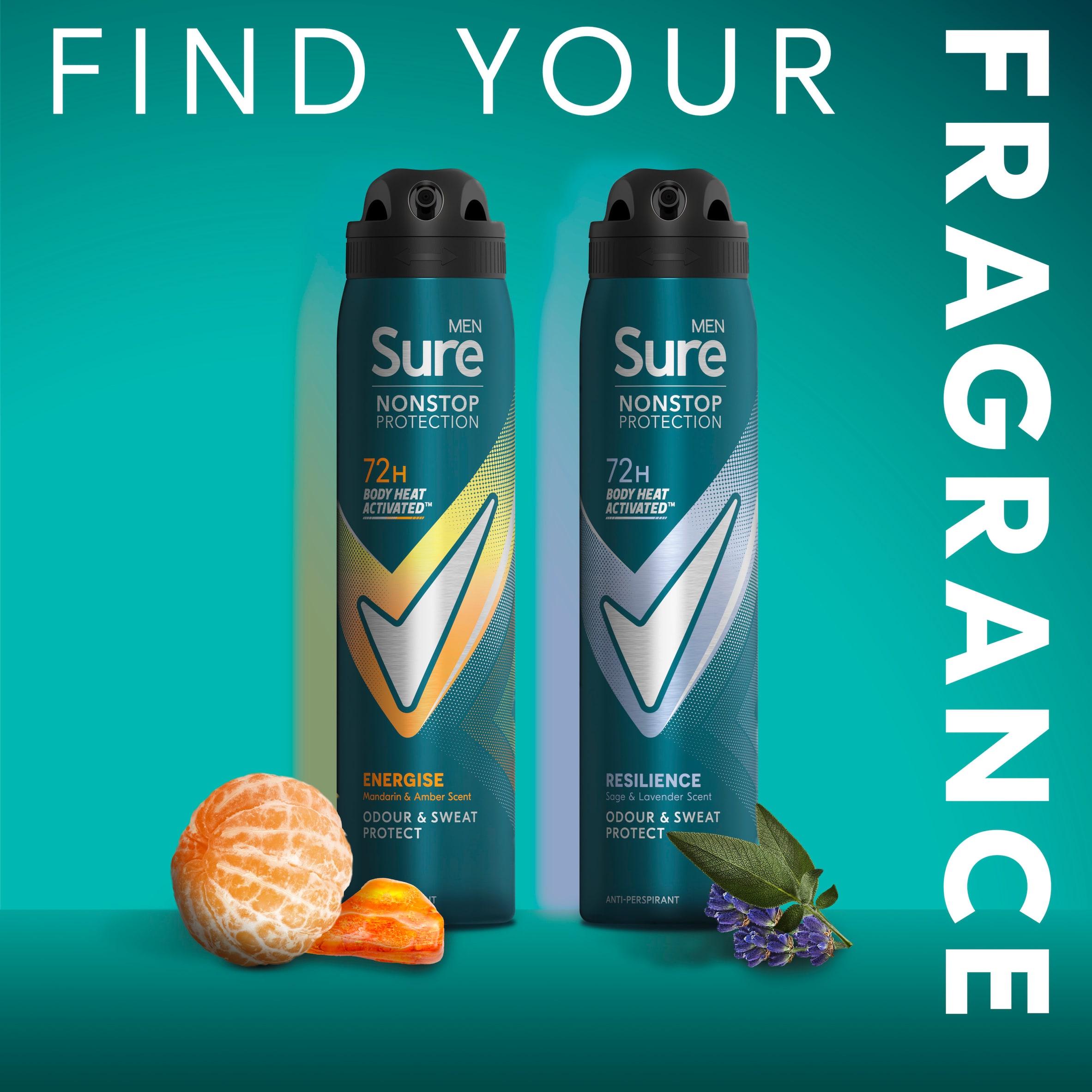 Sure Men Nonstop Protection Antiperspirant Aerosol Deodorant Resilience 250ml thumbnail 5