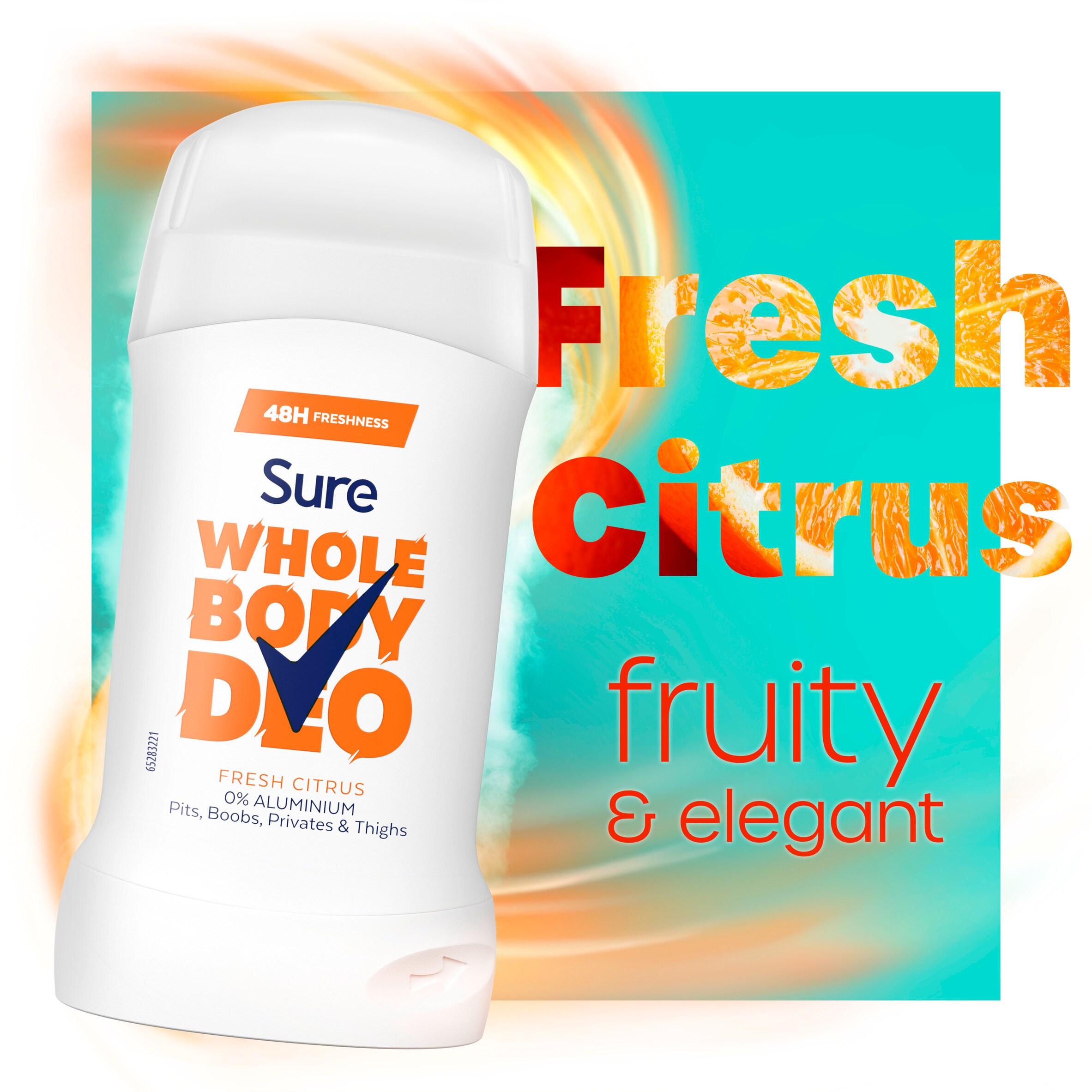 Sure Women Fresh Citrus Whole Body Deodorant Stick 48h Odour Control 50ml thumbnail 2