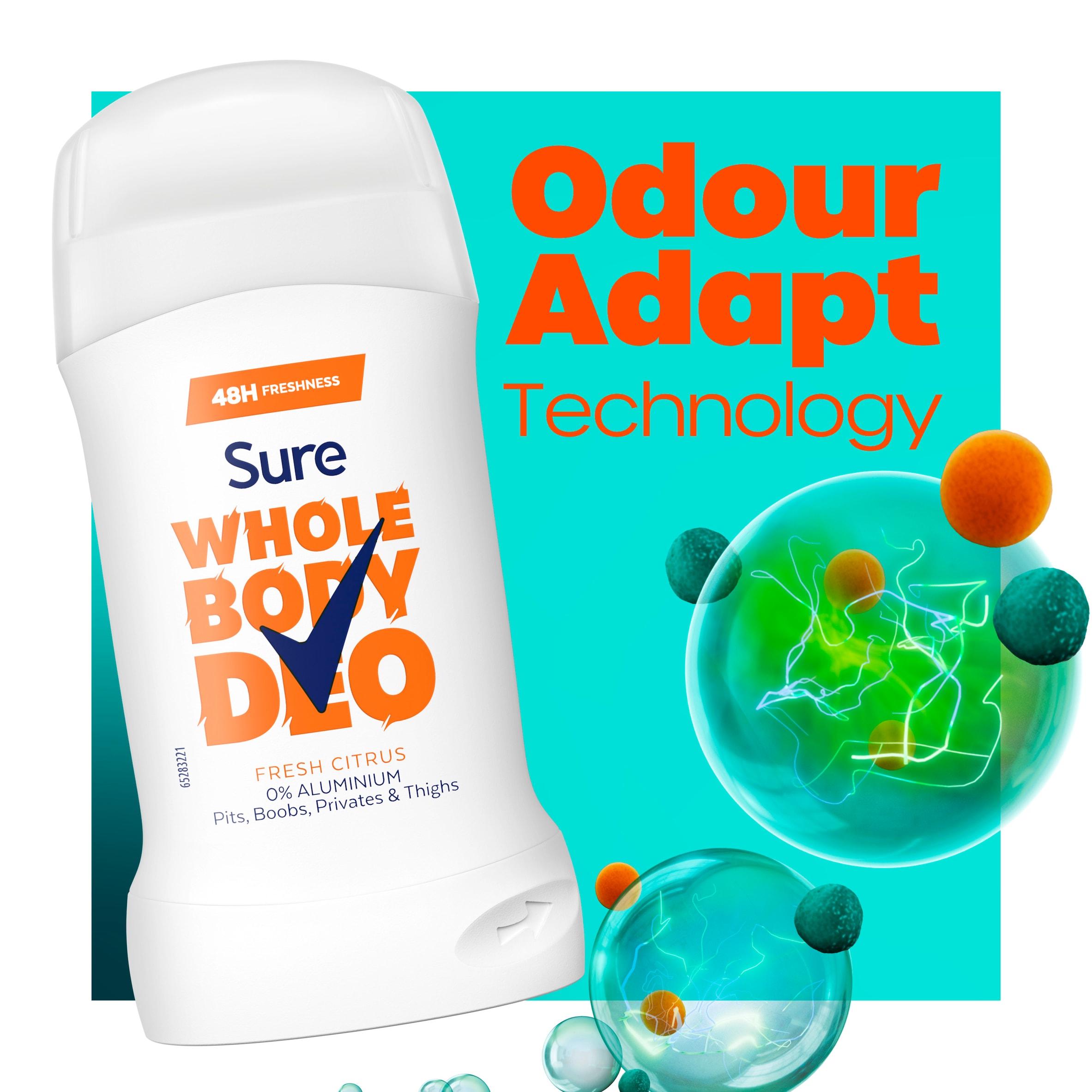 Sure Women Fresh Citrus Whole Body Deodorant Stick 48h Odour Control 50ml thumbnail 3