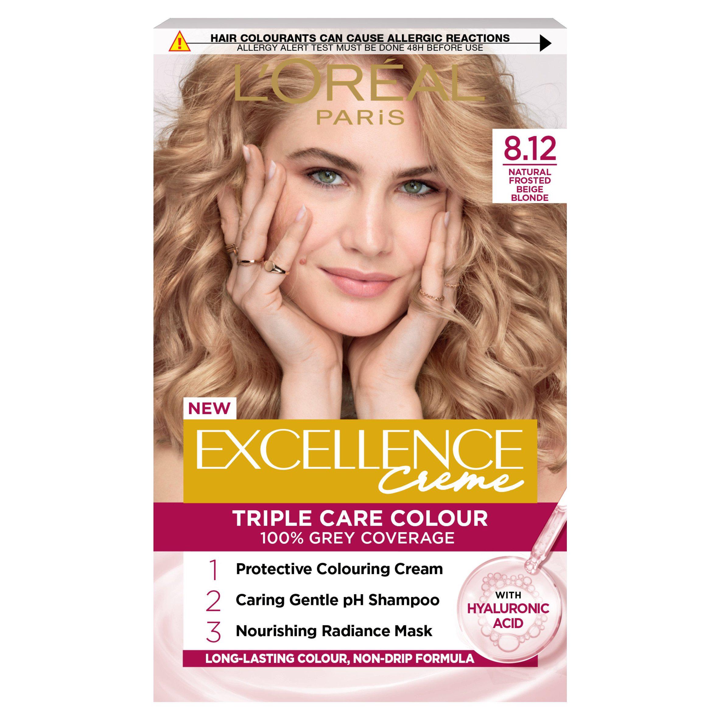 L'Oréal Paris Excellence Creme Permanent Hair Dye 8.12 Natural Frosted Beige Blonde
