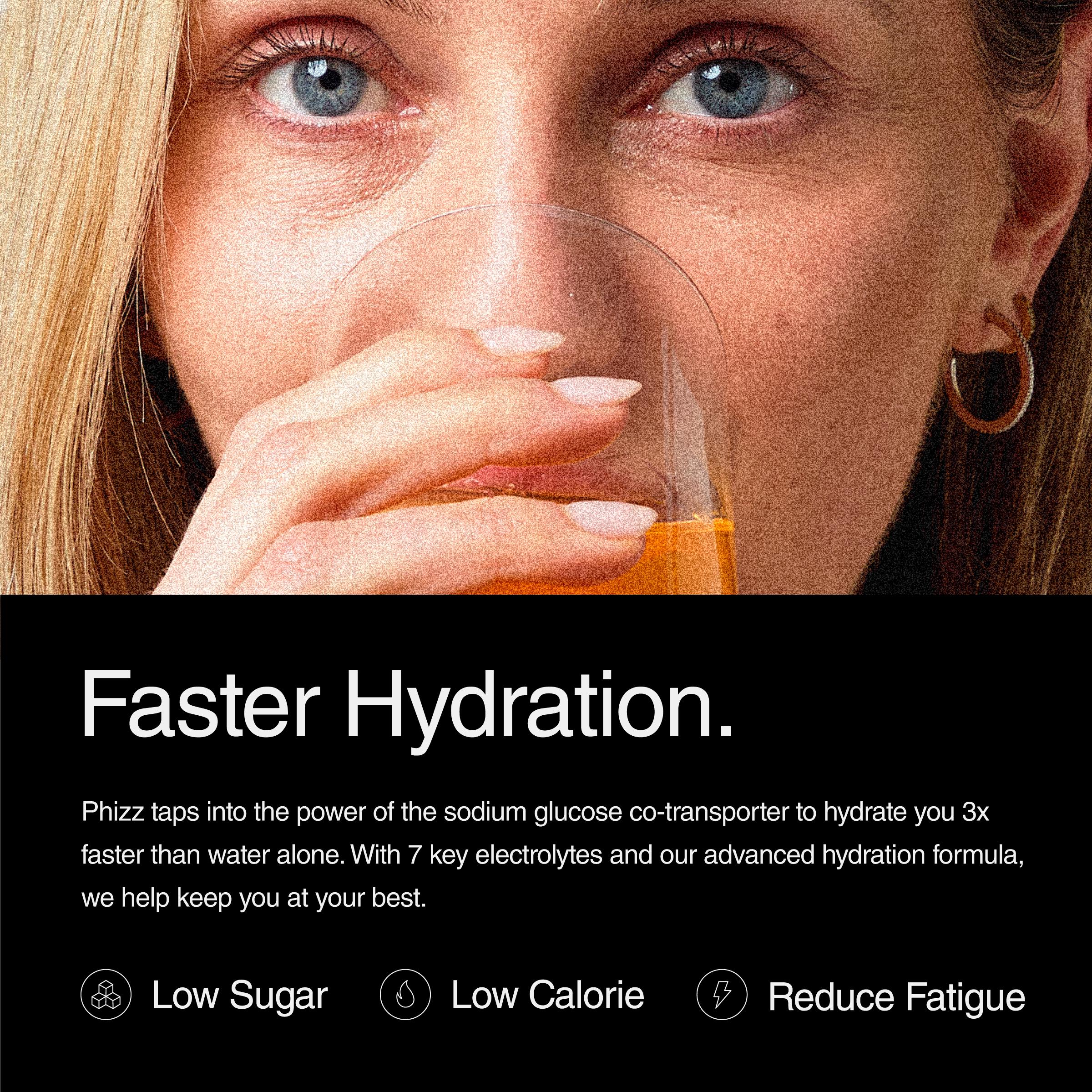 Phizz Daily Energy 20 x Orange, Hydration, Caffeine, Electrolytes & Vitamins Effervescent Tablets thumbnail 4