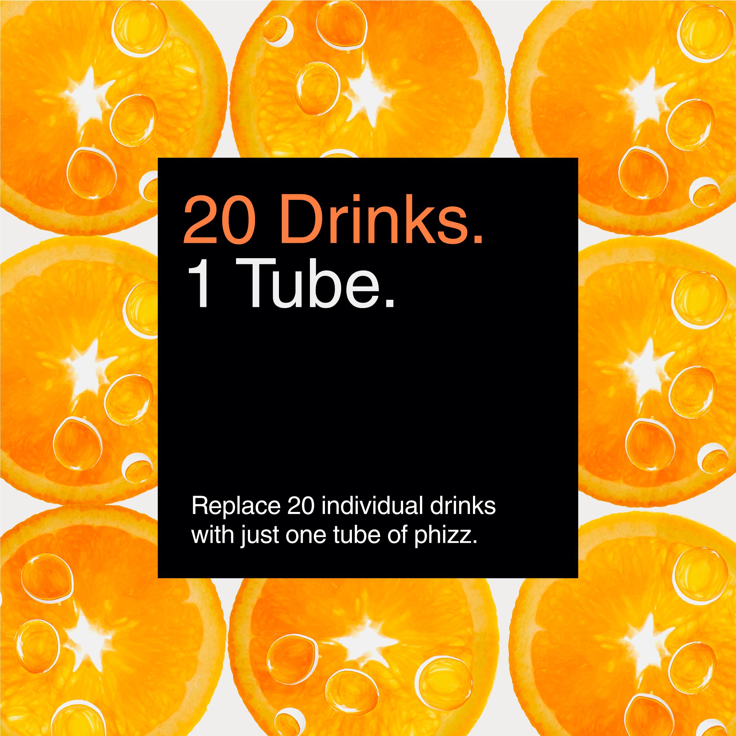 Phizz Daily Energy 20 x Orange, Hydration, Caffeine, Electrolytes & Vitamins Effervescent Tablets thumbnail 6