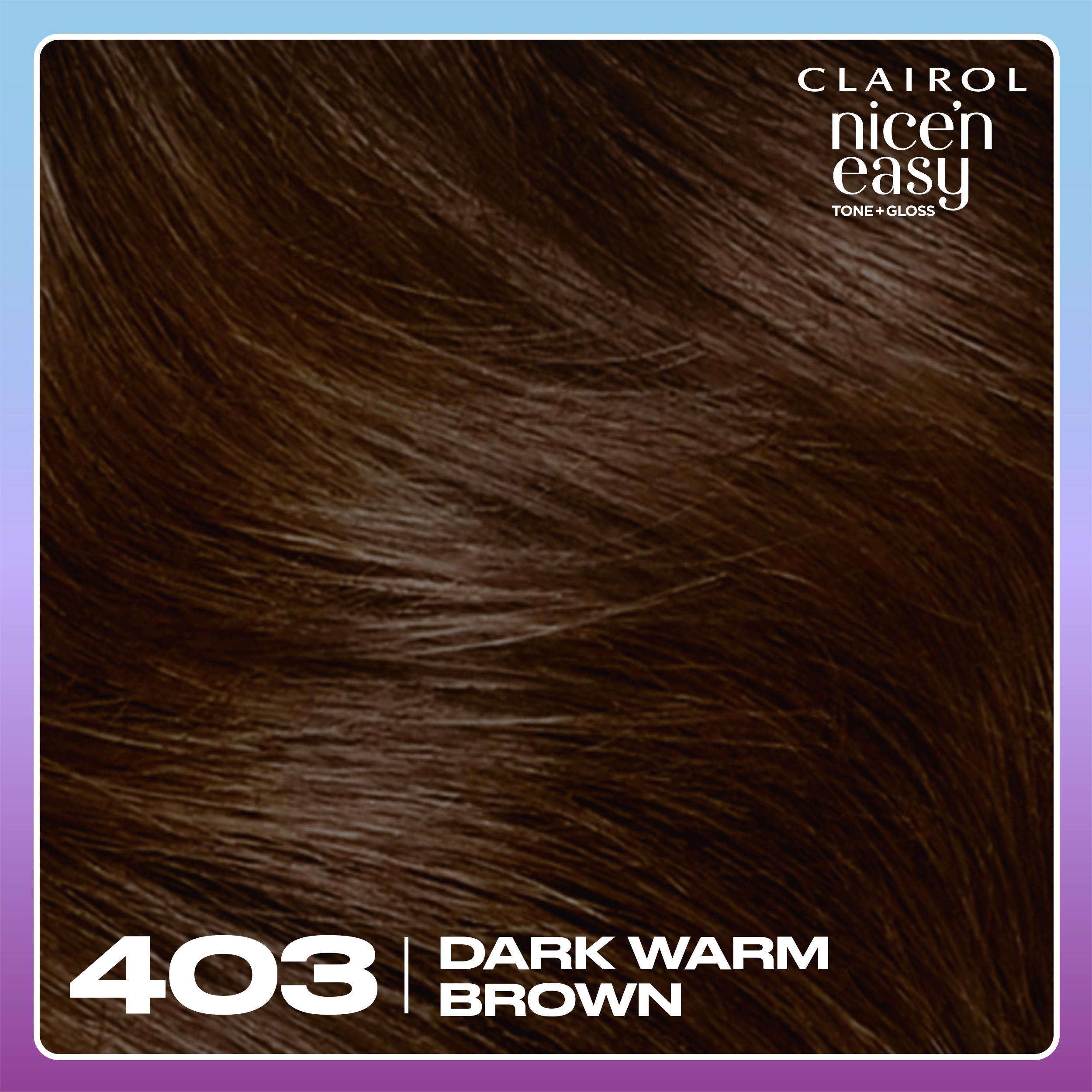 Clairol Nice'N Easy Tone+Gloss Dark Warm Brown 403/82 Semi Permanent Hair Dye thumbnail 4