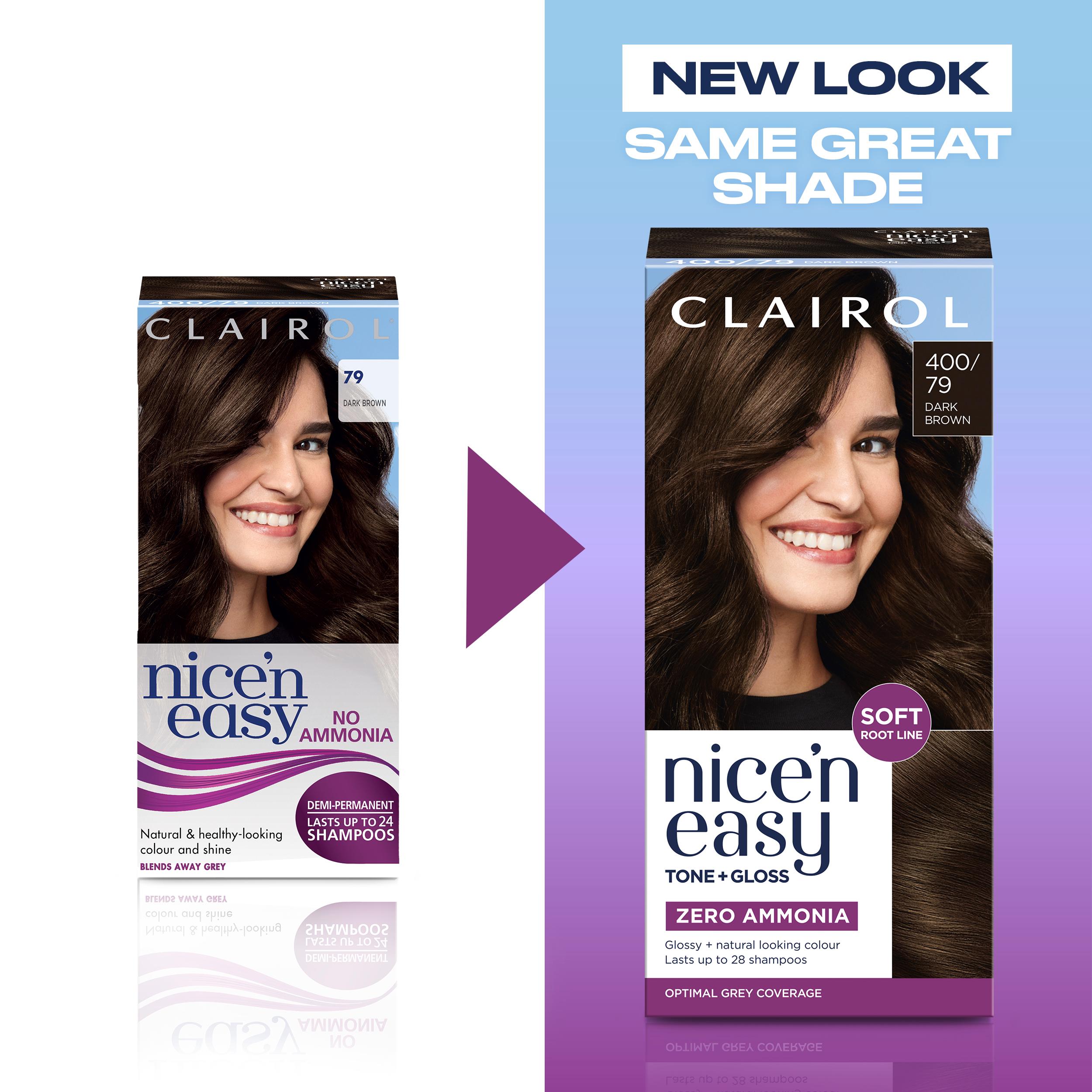 Clairol Nice'N Easy Tone+Gloss Dark Brown 400/79 Semi Permanent Hair Dye thumbnail 2